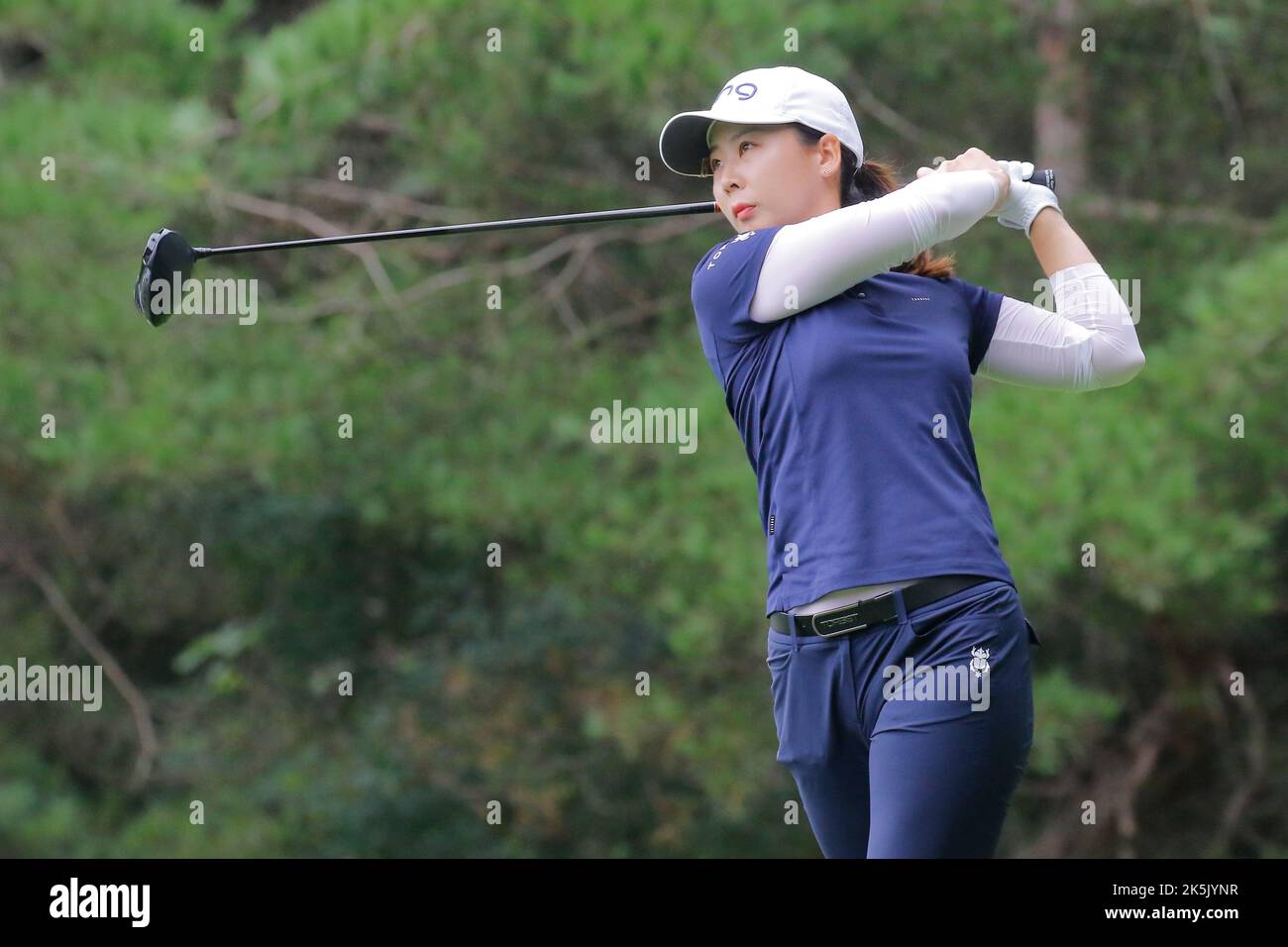 Aug 25, 2022-Chuncheon, South Korea-Hwang Ye Nah action on the 2th hall during an Hanhwa Classic 2022 Round 1 at Jade Palace Golf Club in Chun Cheon, South Korea. Stock Photo