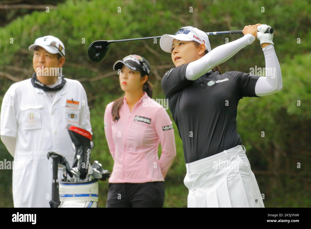 Aug 25, 2022-Chuncheon, South Korea-Kim Ji Hyun action on the 2th hall during an Hanhwa Classic 2022 Round 1 at Jade Palace Golf Club in Chun Cheon, South Korea. Stock Photo