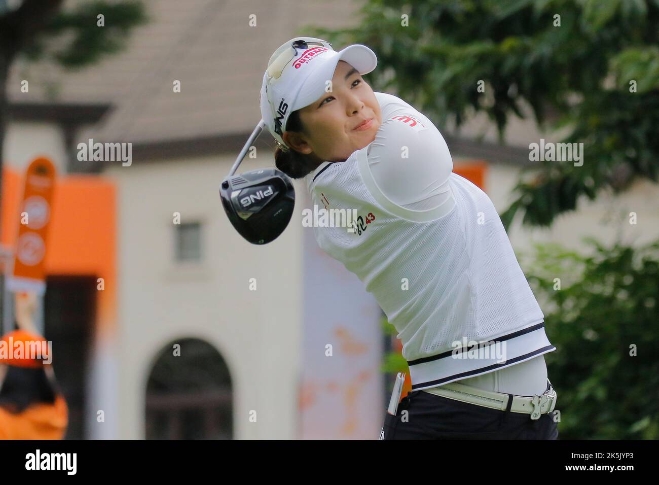 Aug 25, 2022-Chuncheon, South Korea-Yoo Seo Yeon action on the 1th hall during an Hanhwa Classic 2022 Round 1 at Jade Palace Golf Club in Chun Cheon, South Korea. Stock Photo