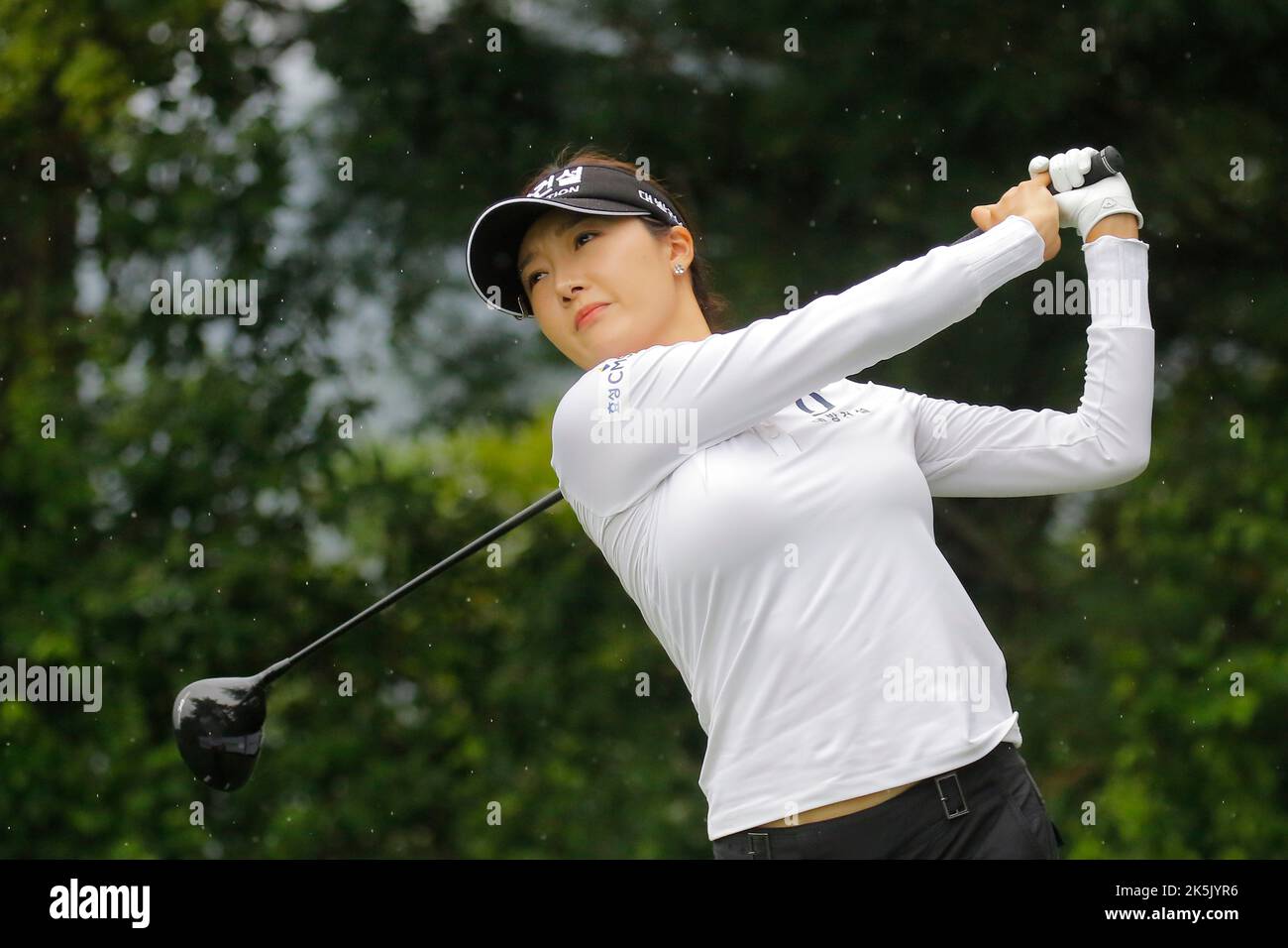 Aug 25, 2022-Chuncheon, South Korea-Oh Ji Hyun action on the 9th hall during an Hanhwa Classic 2022 Round 1 at Jade Palace Golf Club in Chun Cheon, South Korea. Stock Photo