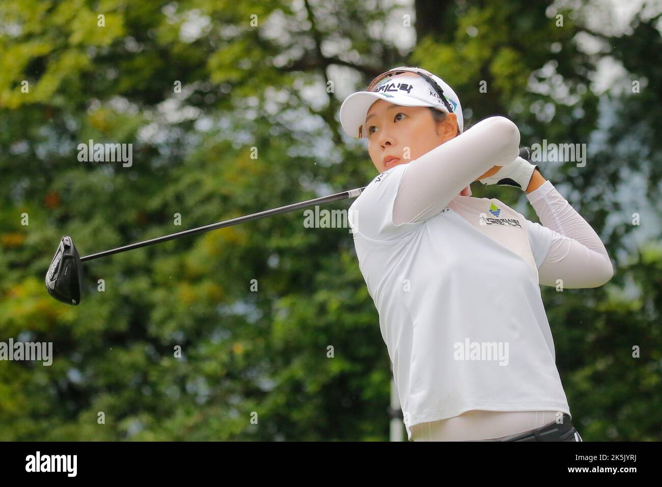 Aug 25, 2022-Chuncheon, South Korea-Park Ji Young action on the 9th hall during an Hanhwa Classic 2022 Round 1 at Jade Palace Golf Club in Chun Cheon, South Korea. Stock Photo