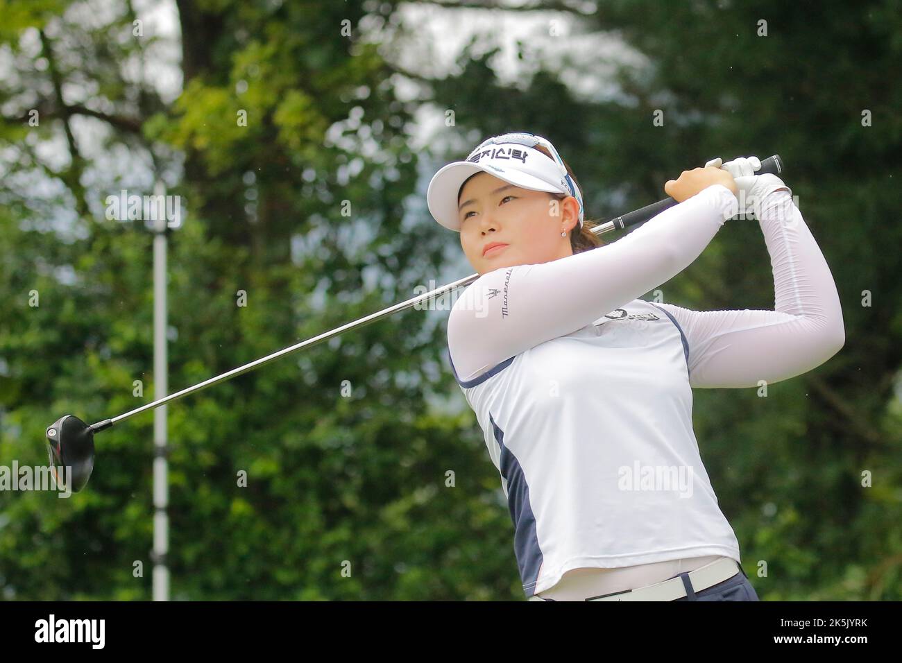 Aug 25, 2022-Chuncheon, South Korea-Lim Hee Jeong action on the 9th hall during an Hanhwa Classic 2022 Round 1 at Jade Palace Golf Club in Chun Cheon, South Korea. Stock Photo