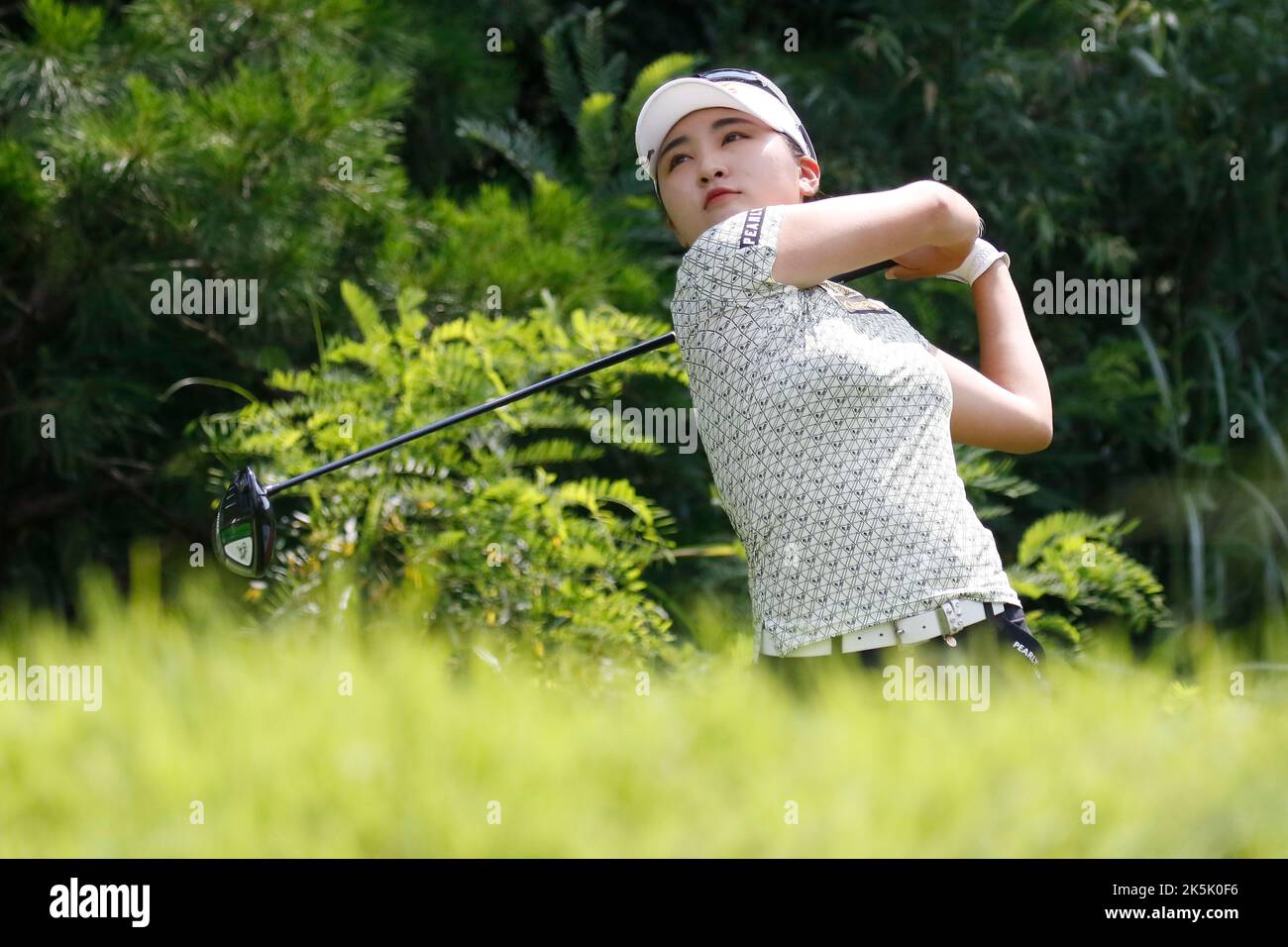 Aug 26, 2022-Chuncheon, South Korea-Lee Min Young action on the 8th hall during an Hanhwa Classic 2022 Round 2 at Jade Palace Golf Club in Chun Cheon, South Korea. Stock Photo