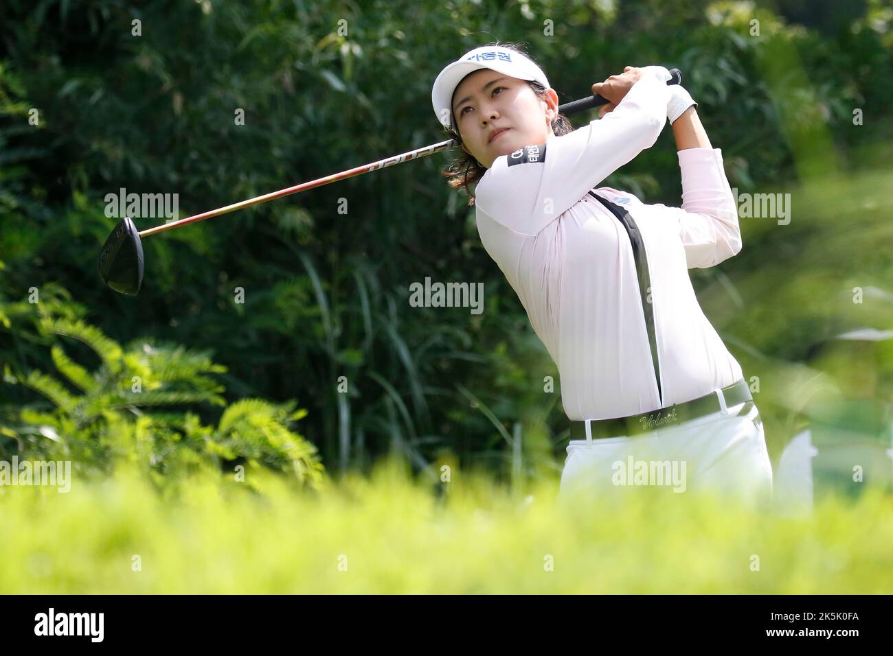 Aug 26, 2022-Chuncheon, South Korea-Park Min Ji action on the 8th hall during an Hanhwa Classic 2022 Round 2 at Jade Palace Golf Club in Chun Cheon, South Korea. Stock Photo