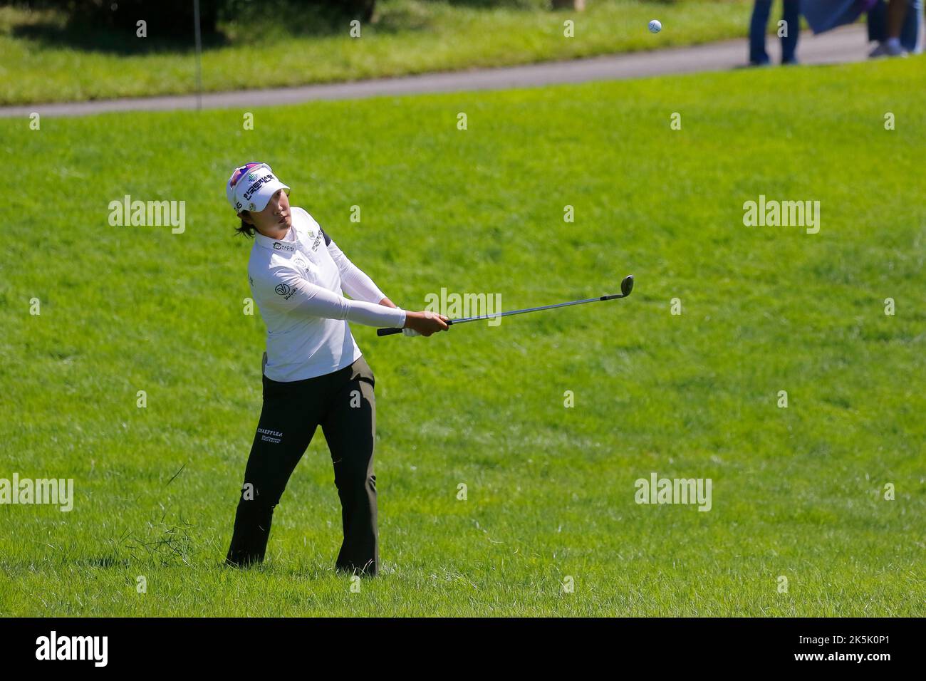 Aug 27, 2022-Chuncheon, South Korea-Park Ji Yeong action on the 8th hall during an Hanhwa Classic 2022 Round 3 at Jade Palace Golf Club in Chuncheon, South Korea. Stock Photo