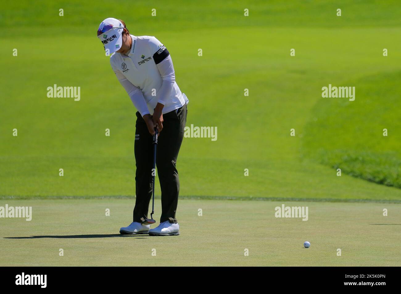 Aug 27, 2022-Chuncheon, South Korea-Park Ji Yeong action on the 8th hall during an Hanhwa Classic 2022 Round 3 at Jade Palace Golf Club in Chuncheon, South Korea. Stock Photo