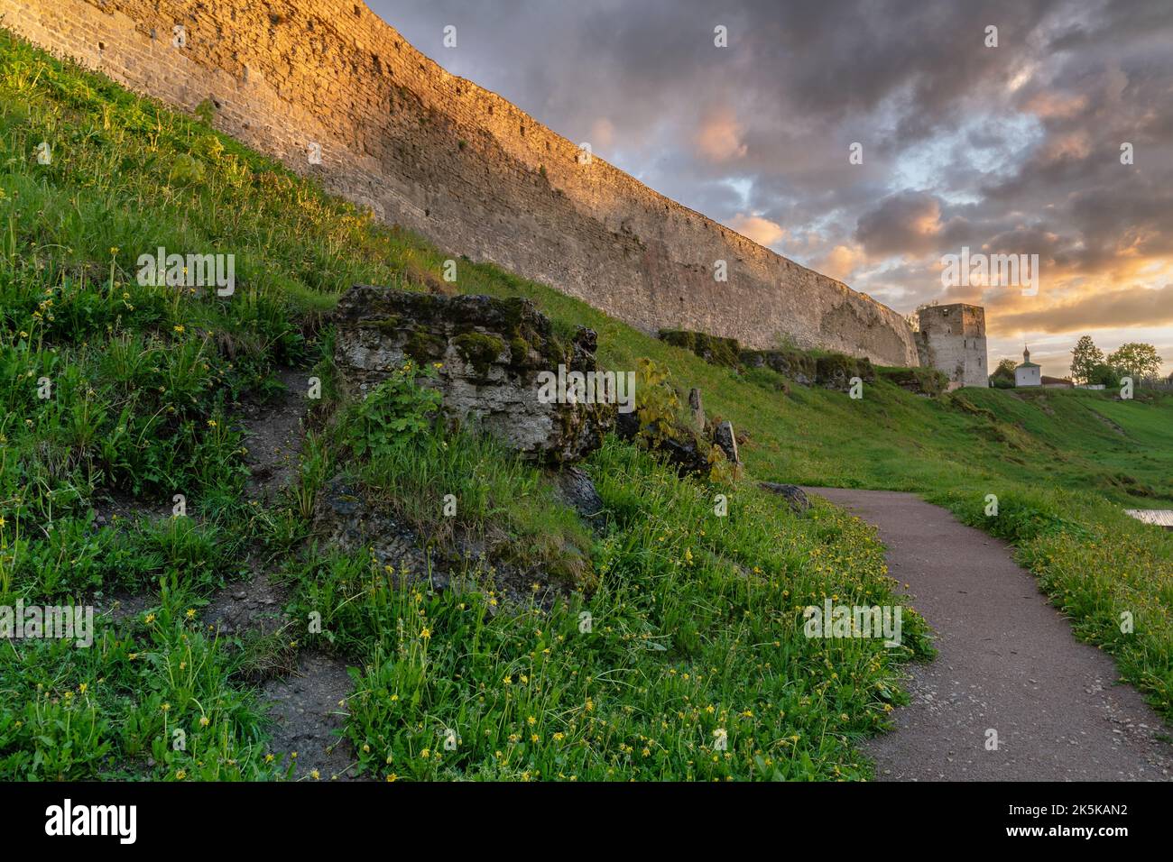 A view of the Izborsk fortress, Pskov region,Russia. Stock Photo