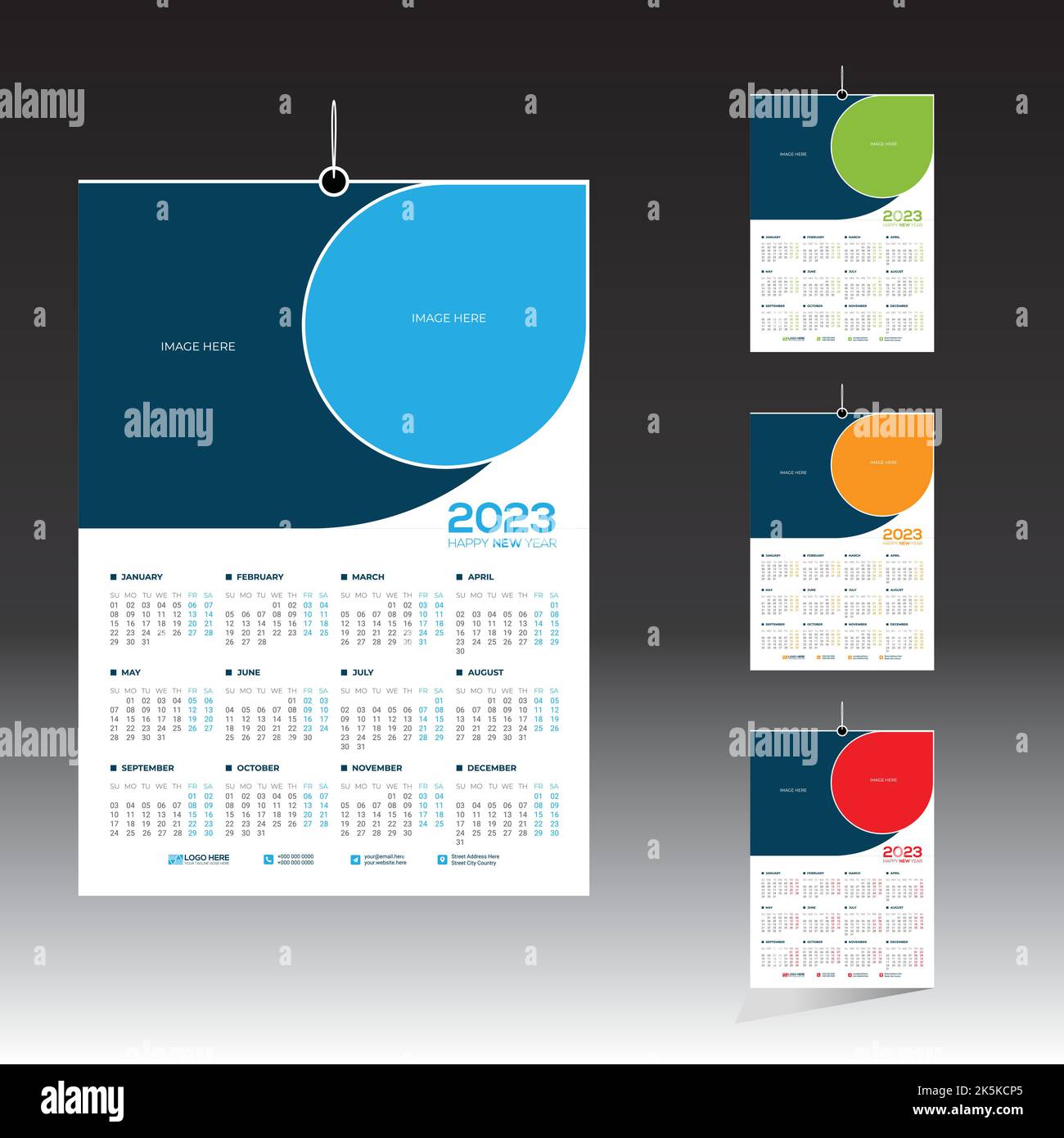 2023 wall vector calendar design Stock Vector Image & Art Alamy