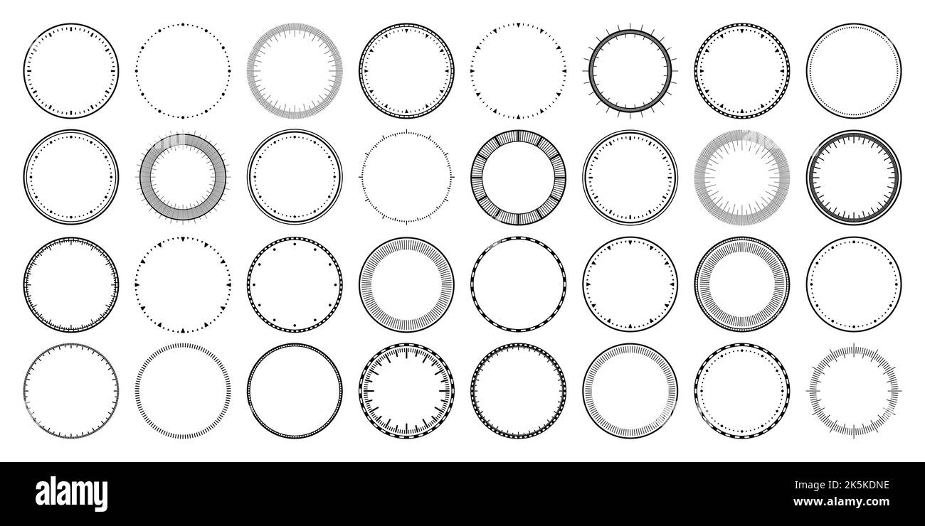 Mechanical clock faces, bezel. Watch dial with minute and hour marks
