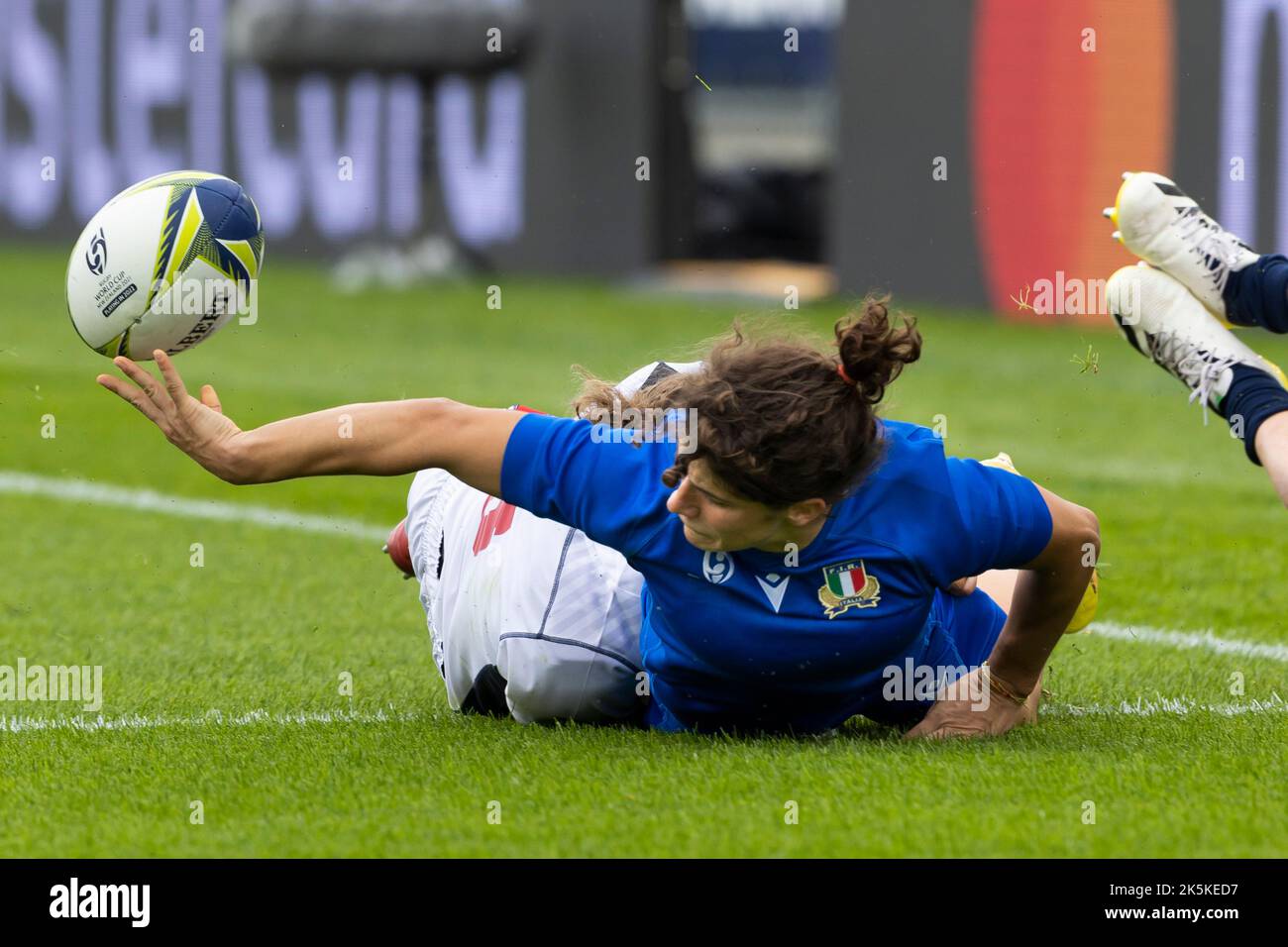 Italy's Aura Muzzo during the Women's Rugby World Cup group stage match
