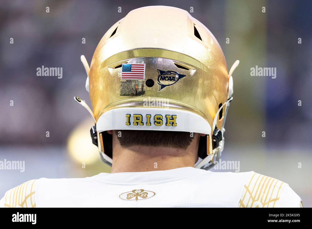October 08, 2022: A detailed look at the Notre Dame helmet during NCAA ...