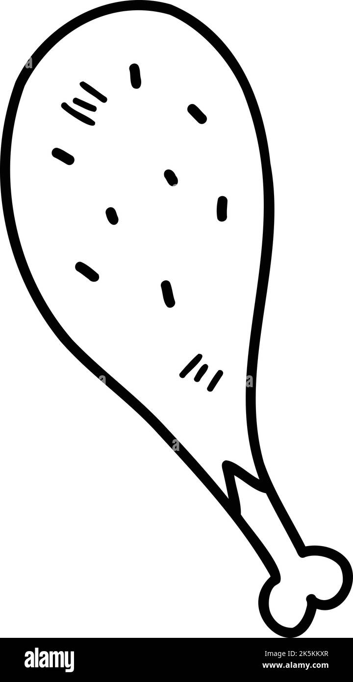 Hand Drawn Fried Chicken Drumsticks illustration isolated on background