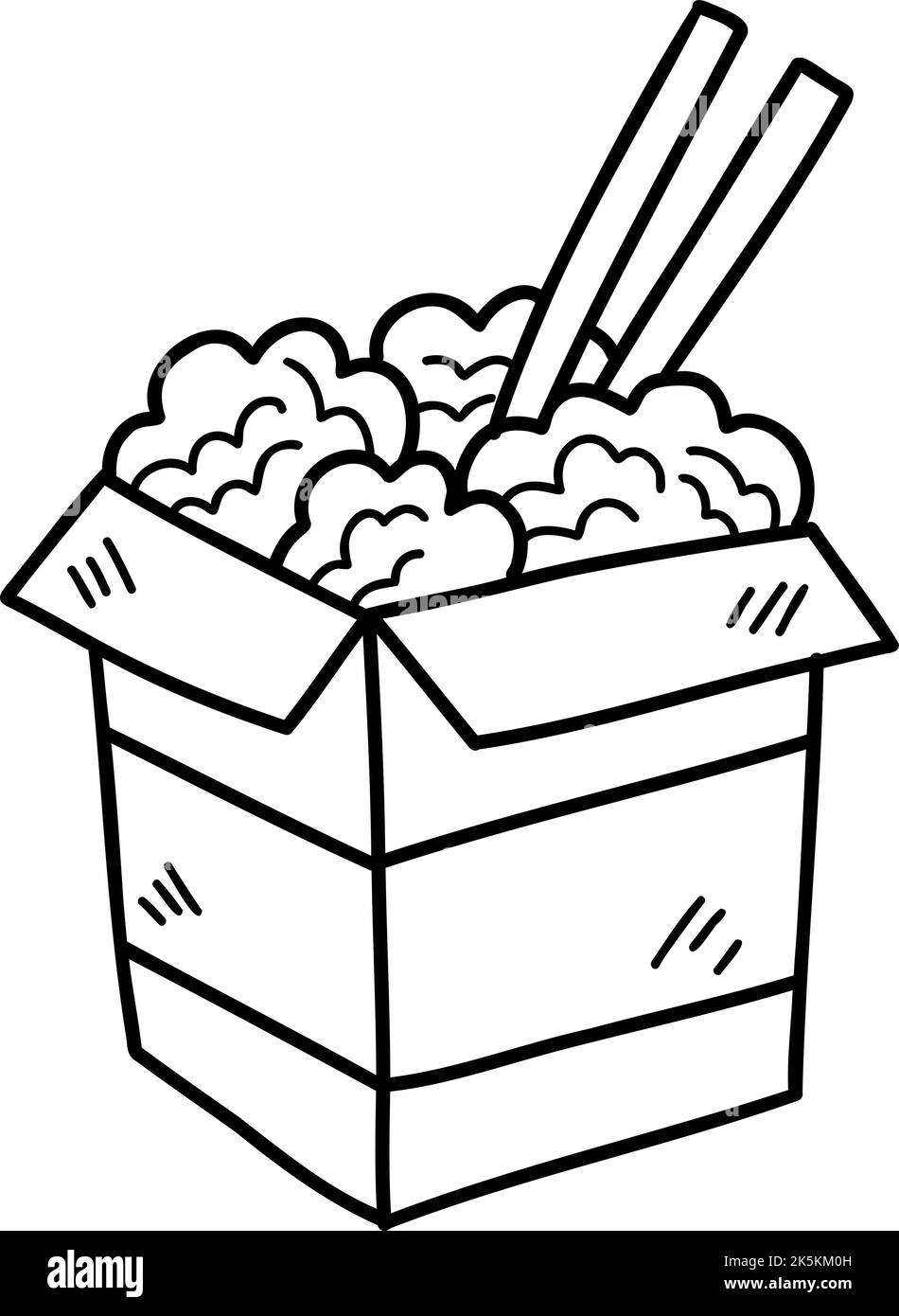 Hand Drawn instant noodles illustration isolated on background Stock