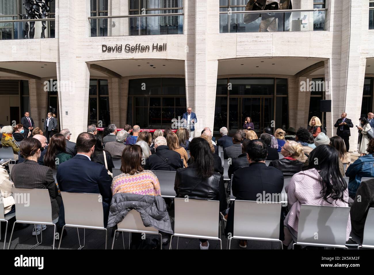 Senator Charles Schumer speaks during reopening ceremony and ribbon ...