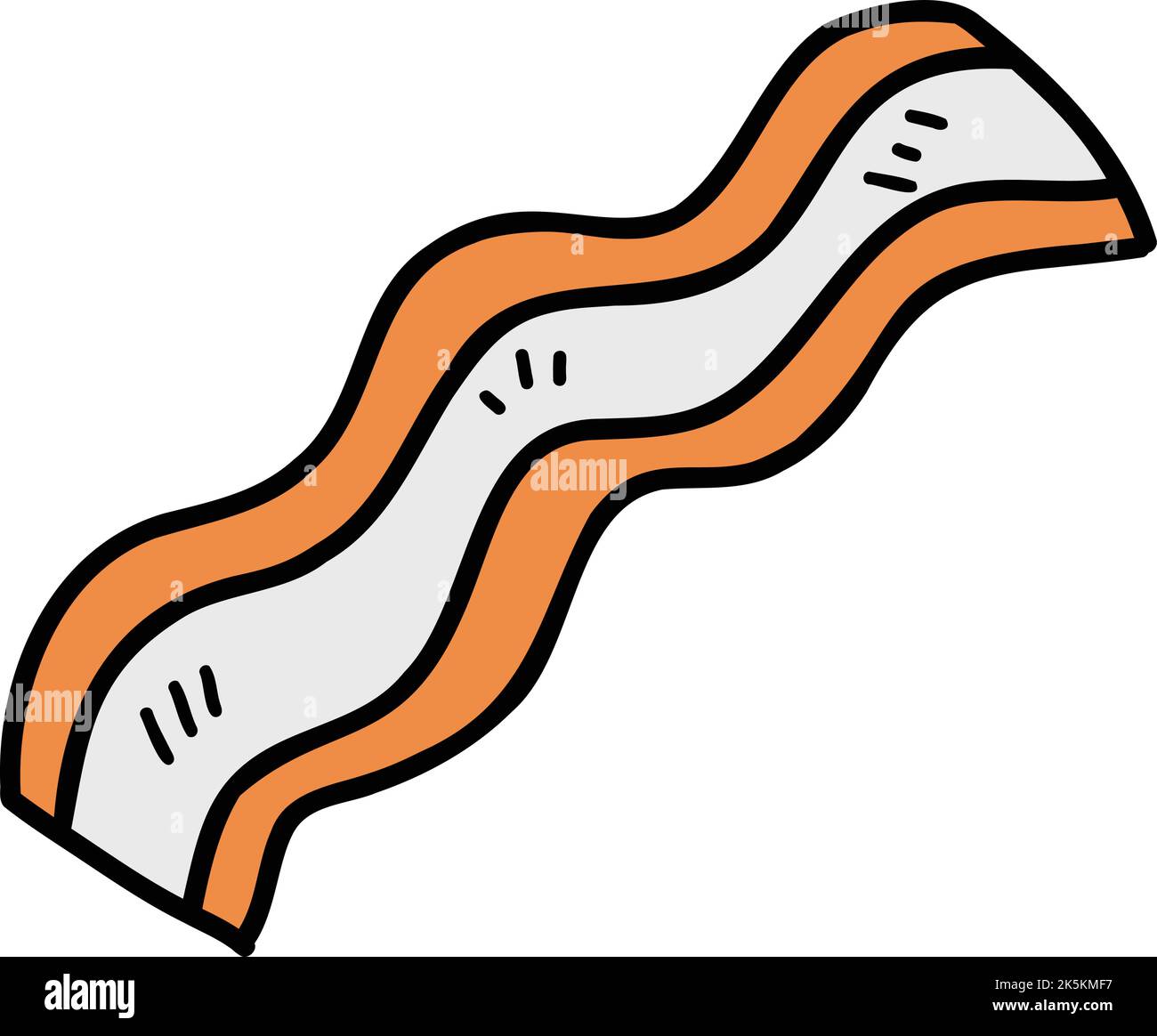 Hand Drawn bacon strips illustration isolated on background Stock