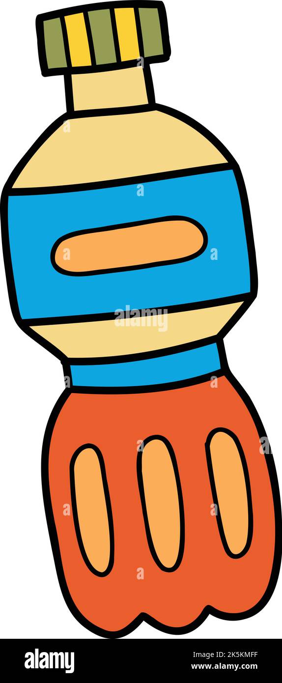 Hand Drawn soft drink bottle illustration isolated on background Stock