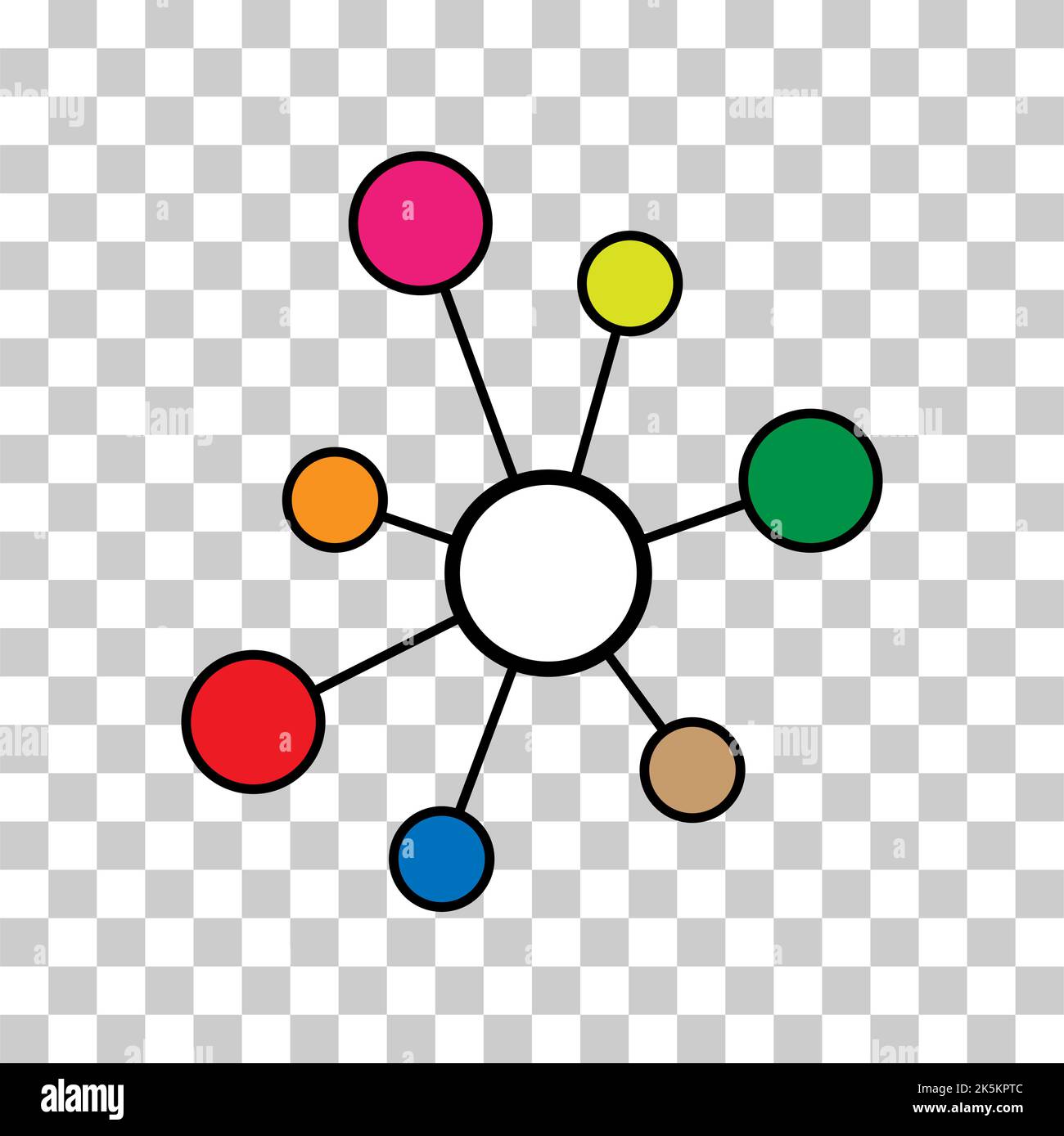 Hub flat network icon, connect structure vector symbol isolated ...