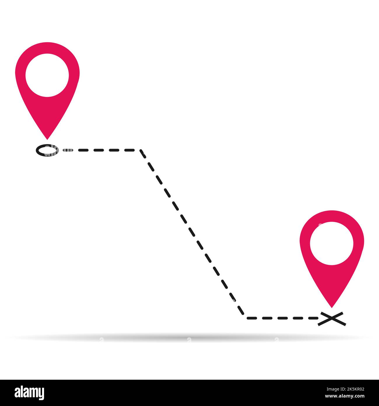 We have moved announcement design shadow, location Vector icon symbol pointer, navigation illustration . Stock Vector