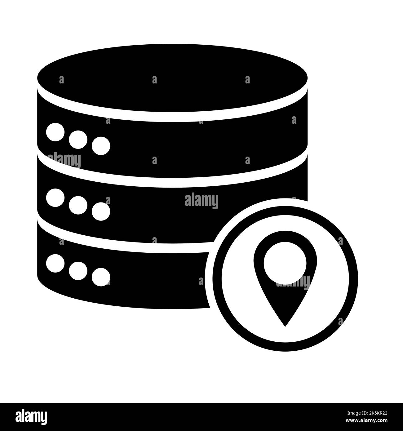 Database storage icon, internet network server cloud data symbol ...