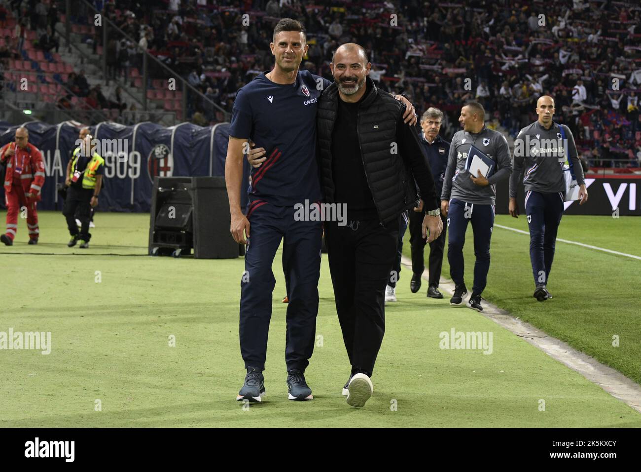 Thiago Motta Coach (Bologna)Dejan Stankovic Coach (Sampdoria) during the "Serie A" match between