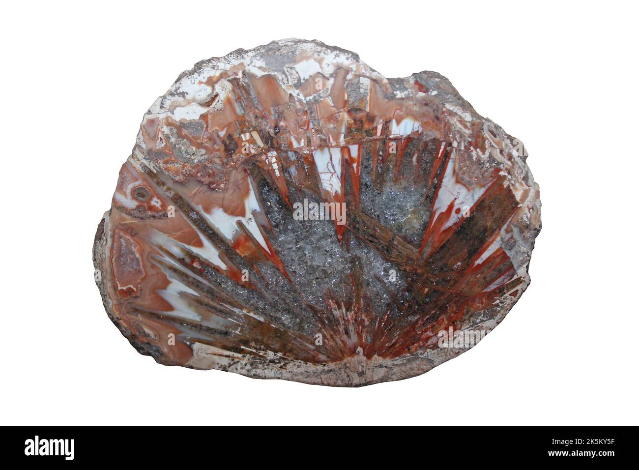 Brecciated Agate Radiating Cemented By Quartz - Oberstein Germany Stock Photo