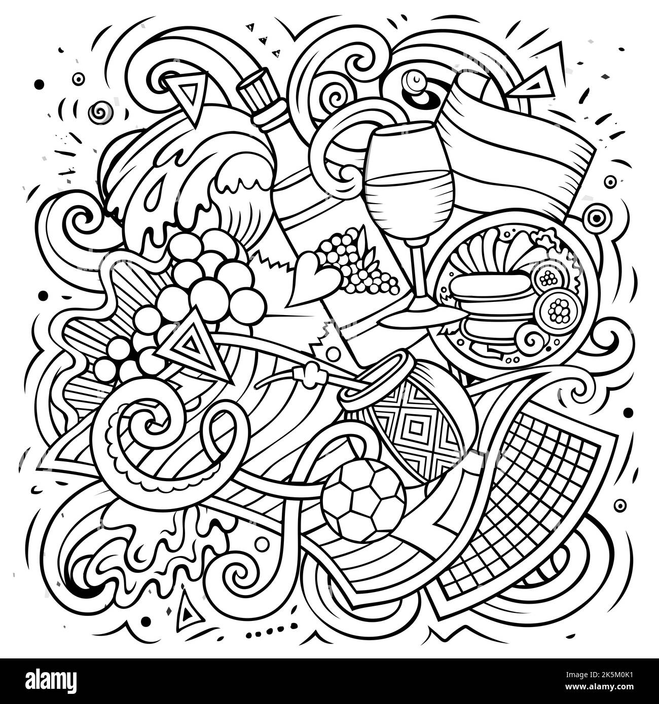 Argentina hand drawn cartoon doodles illustration Stock Vector