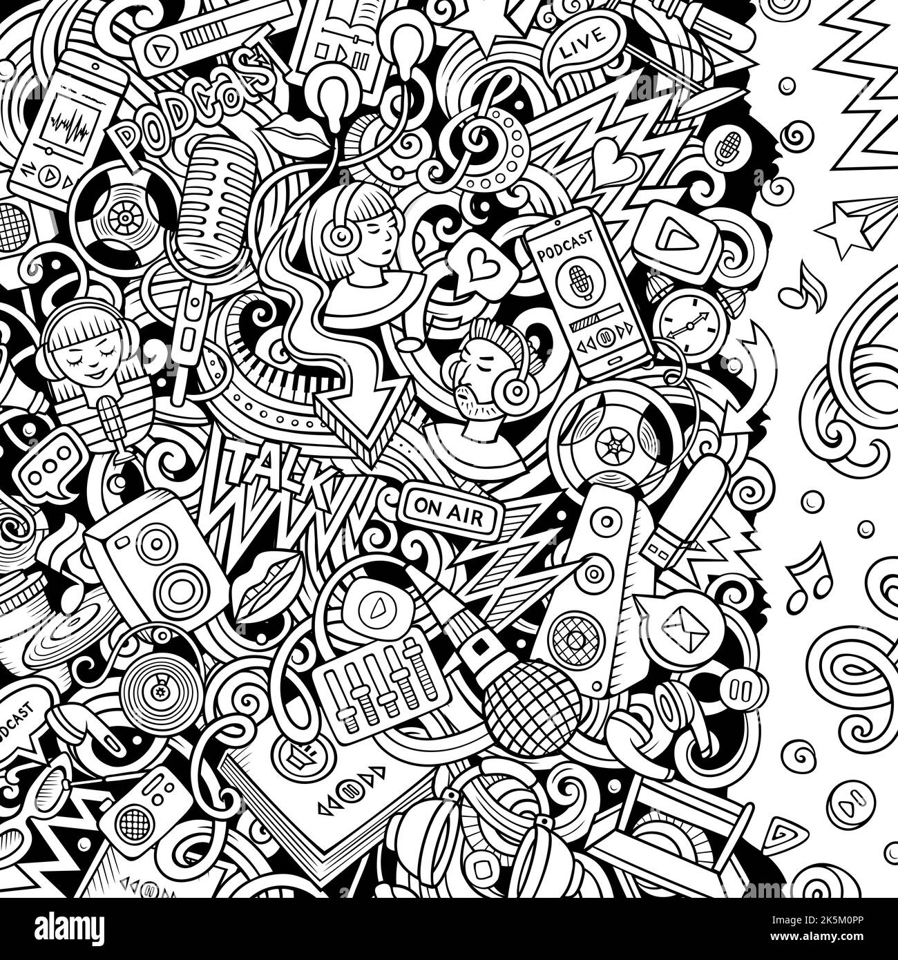 Cartoon vector doodles Storytelling frame Stock Vector