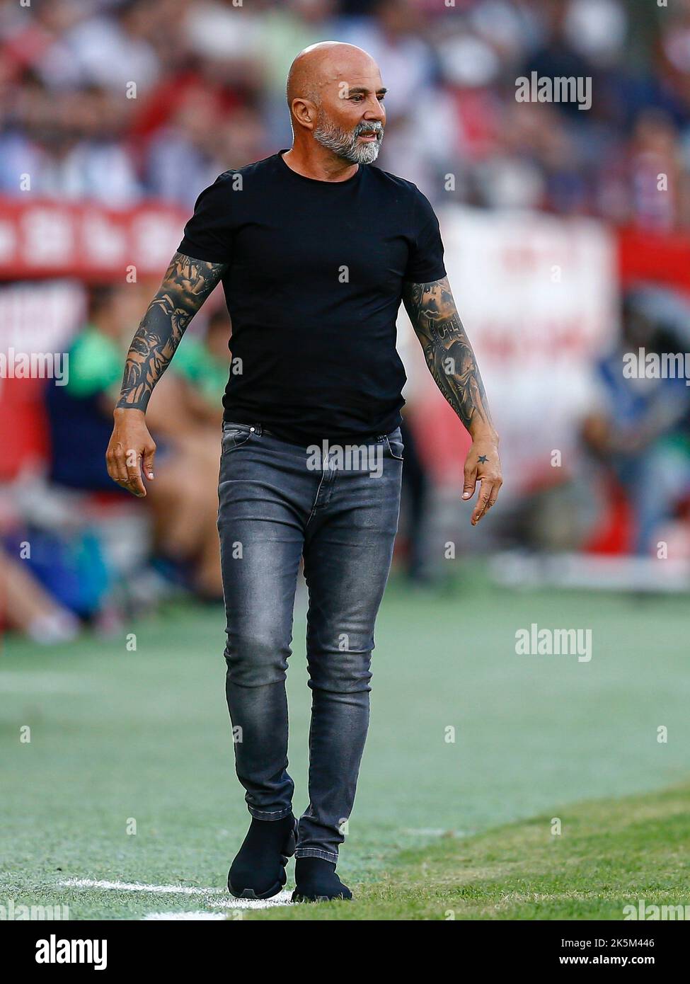 Sevilla FC head coach Jorge Sampaoli during the La Liga match between Sevilla FC and Athletic Club played at Sanchez Pizjuan Stadum on October 8, 2022 in Sevilla, Spain. (Photo by Antonio Pozo / PRESSIN) Stock Photo