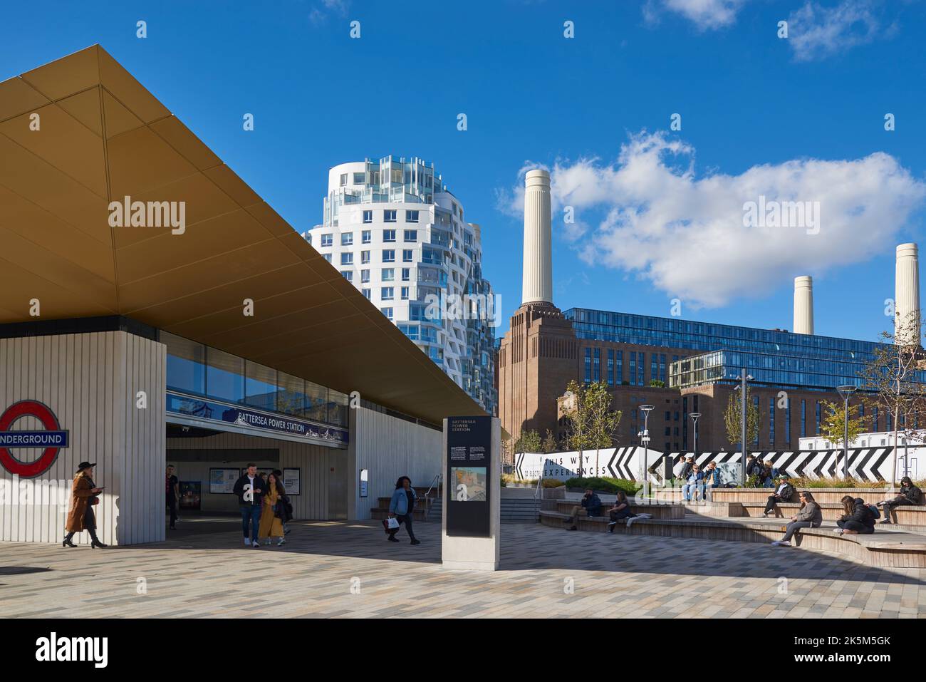 Battersea Power Station tube station entrance, with the redeveloped