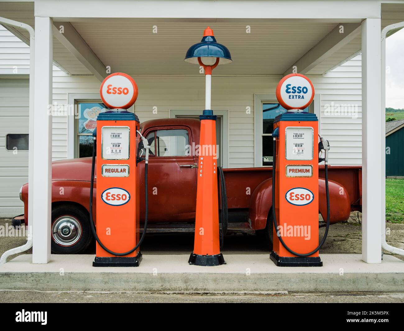 Historic Esso gas station, Jasper, New York Stock Photo