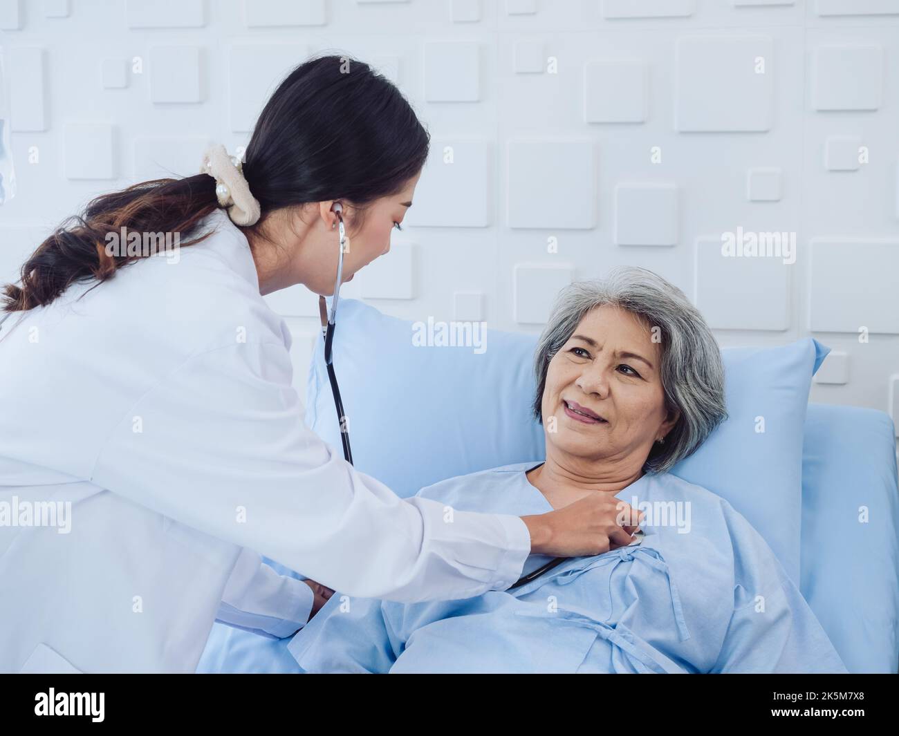 Nurse Examining Woman with Big Stock Photo - Image of positive,  stethoscope: 176577612