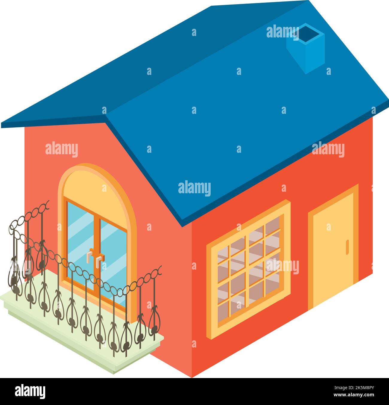 Luxury home icon isometric vector. Modern one story building with ...