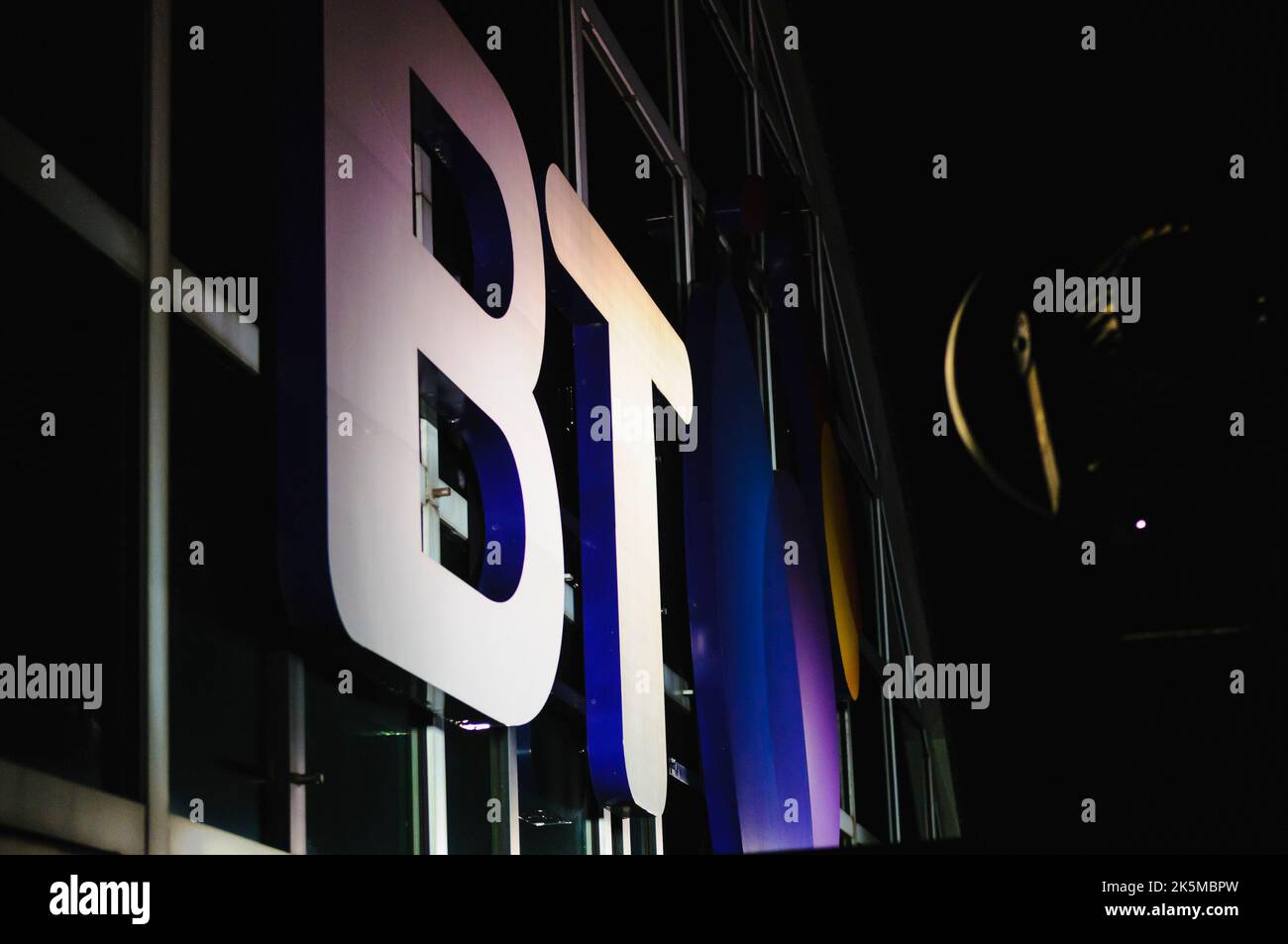 BT sign at top of Riverside Tower Stock Photo Alamy