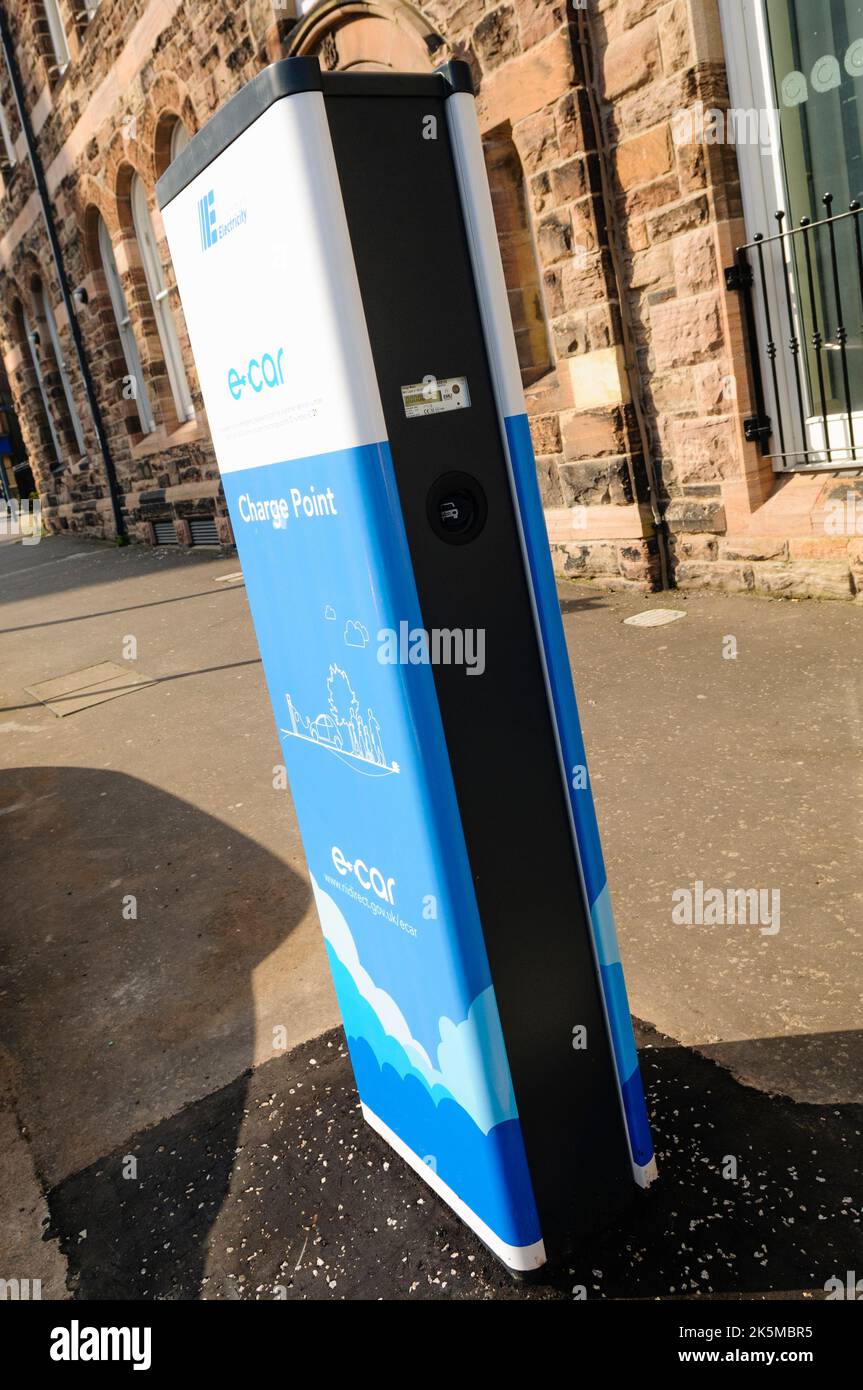 Electric car charging station on a street in Belfast Stock Photo Alamy