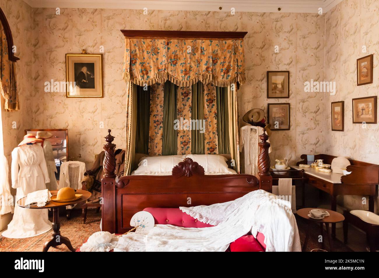 Old fashioned bedroom in a stately home. Stock Photo
