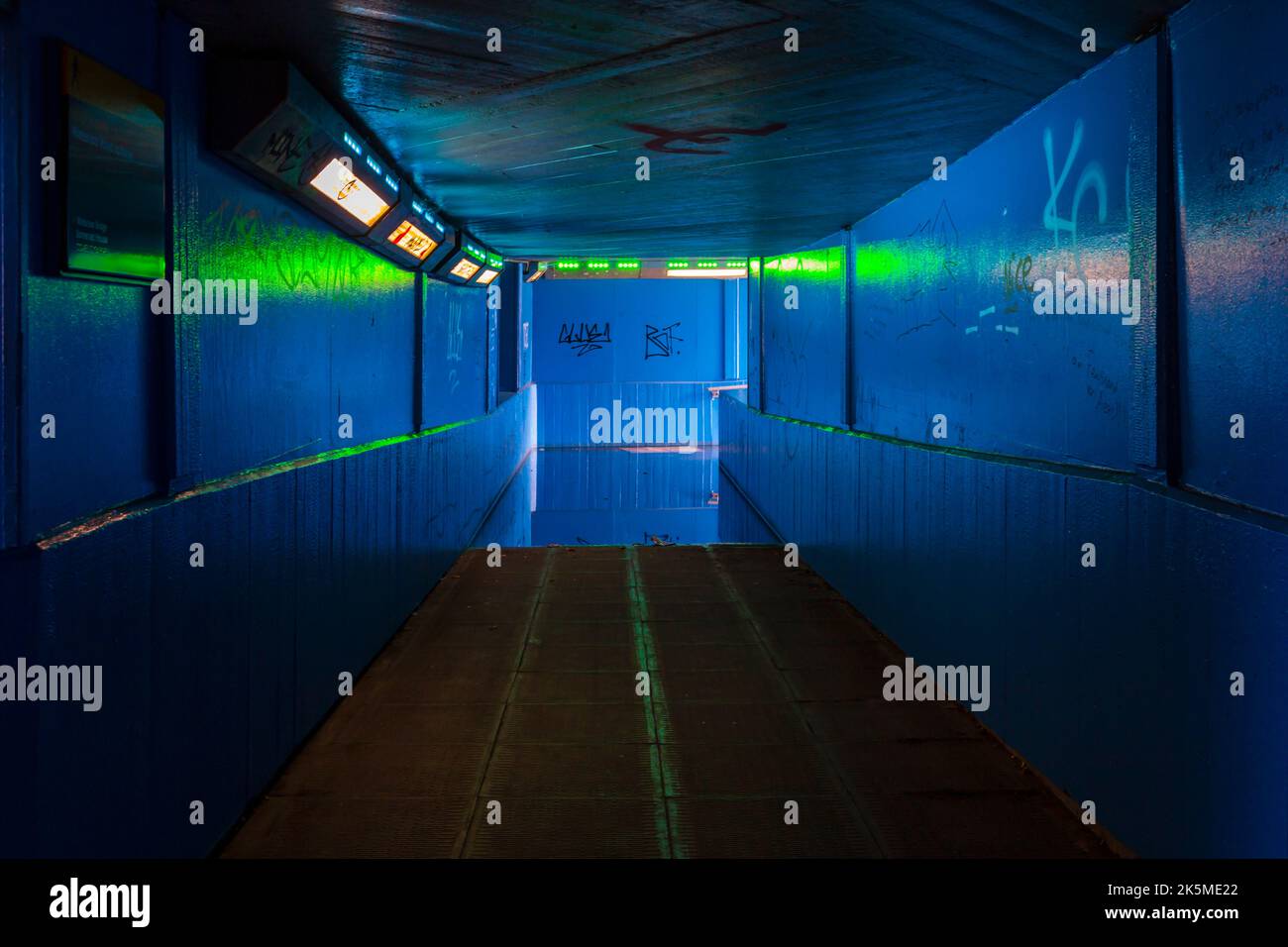 Waterloo Road Subway with floodwater, underpass tunnel subways, around