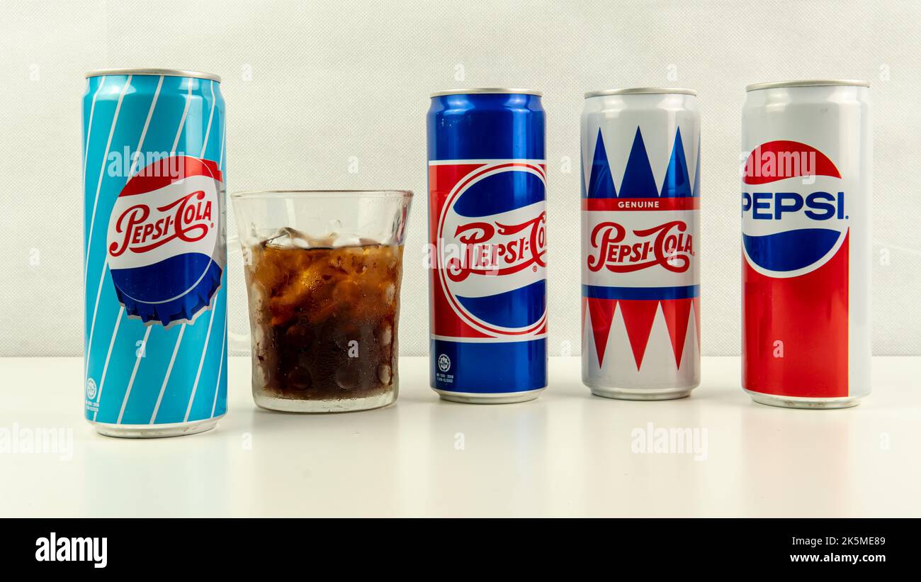 Kuala Lumpur, Malaysia, 9 OCT 2022 Pepsi drink in cans, special