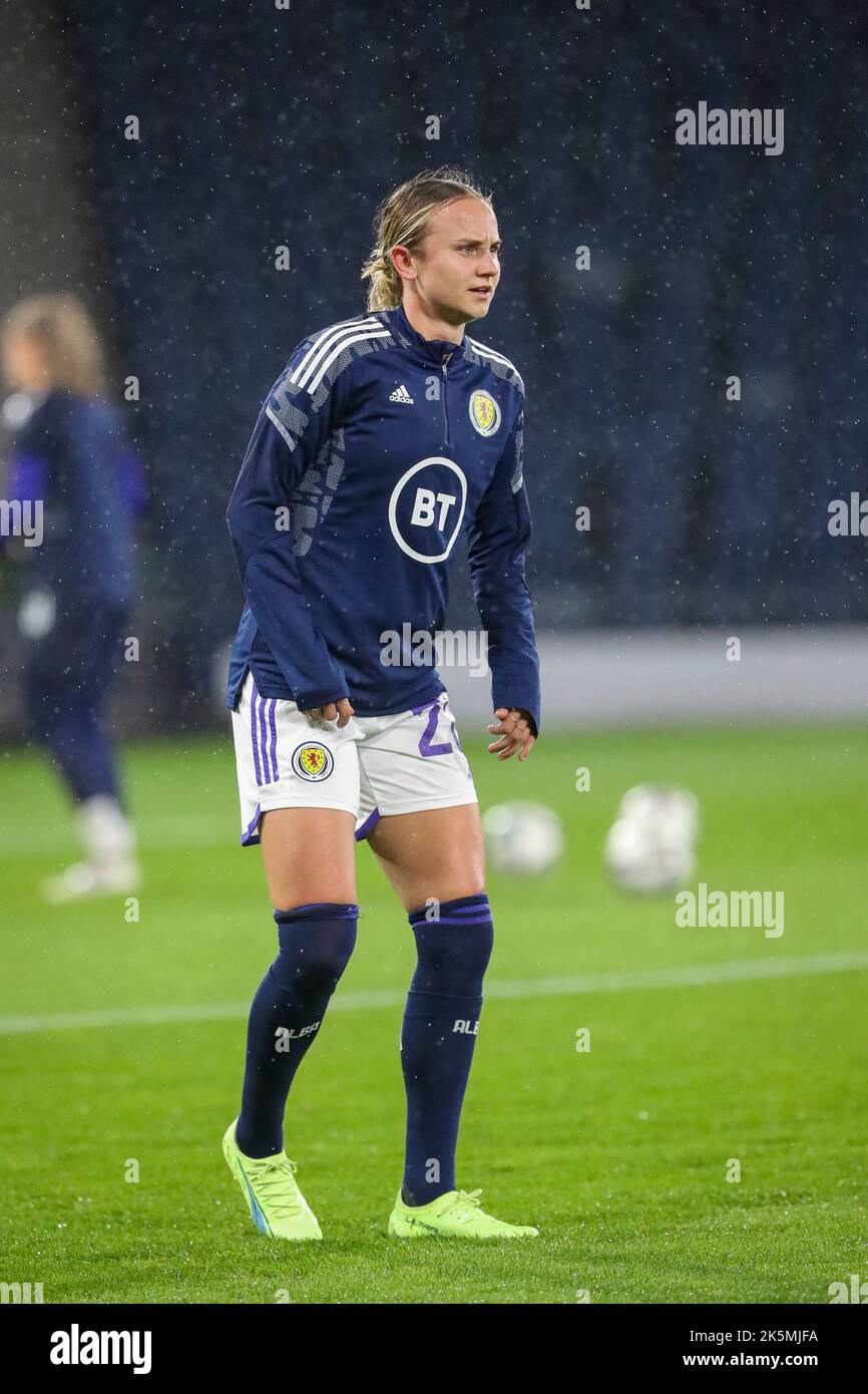 Martha Thomas, photographed at Hampden Park during a warm up and training session before the FIFA Womens World Cup play off against Austria, Stock Photo