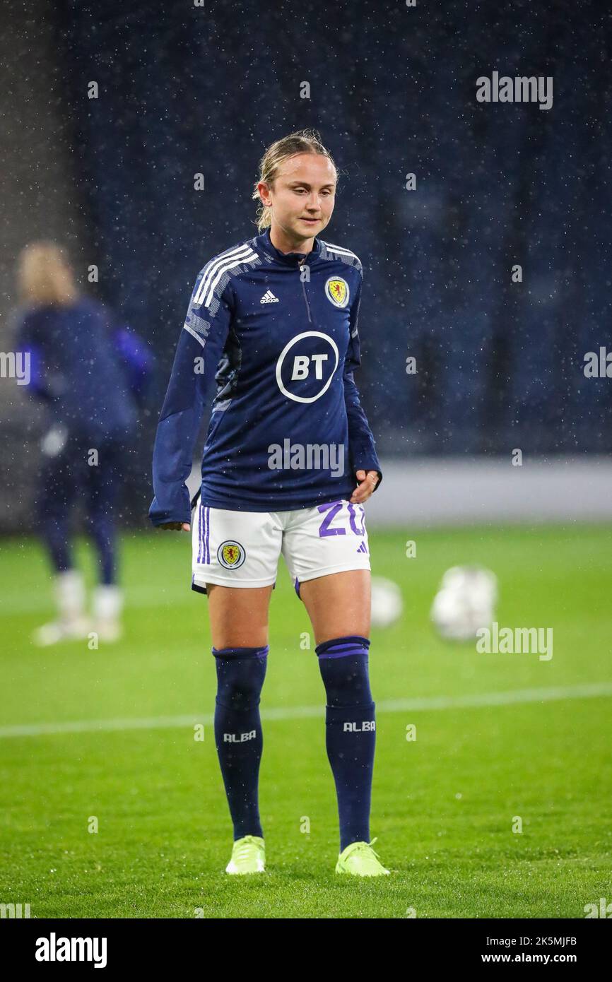 Martha Thomas, photographed at Hampden Park during a warm up and training session before the FIFA Womens World Cup play off against Austria, Stock Photo