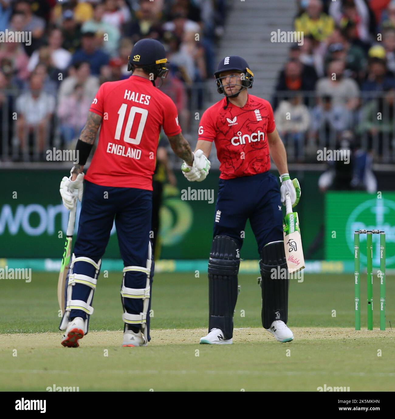 Optus Stadium, Perth, Austraila. 9th Oct, 2022. T20 international cricket Australia versus