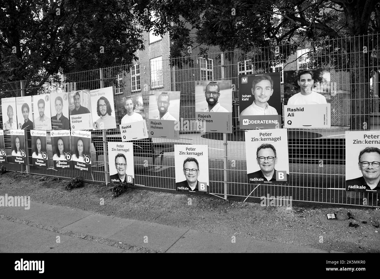 Copenahgen /Denmark/09 OIctober 2022/People afrom various politicial parties have hanged their elections messages and candidates posters and banner on street and poles in danish capital denmark will vote on 1 nove.2022 for ddanish parliamentary elections. (Photo. Francis Joseph Dean/Dean Pictures. Stock Photo