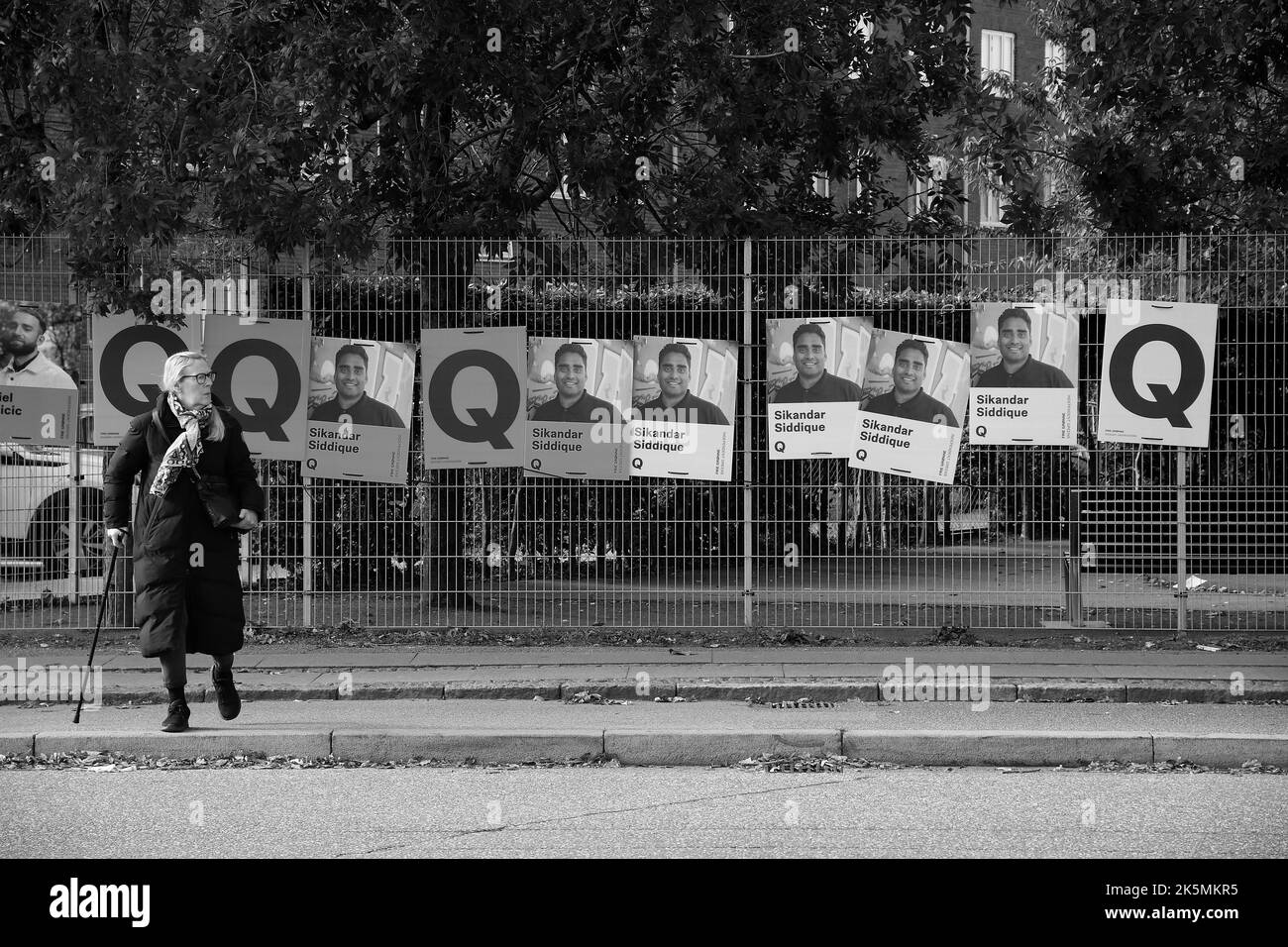 Copenahgen /Denmark/09 OIctober 2022/People afrom various politicial parties have hanged their elections messages and candidates posters and banner on street and poles in danish capital denmark will vote on 1 nove.2022 for ddanish parliamentary elections. (Photo. Francis Joseph Dean/Dean Pictures. Stock Photo