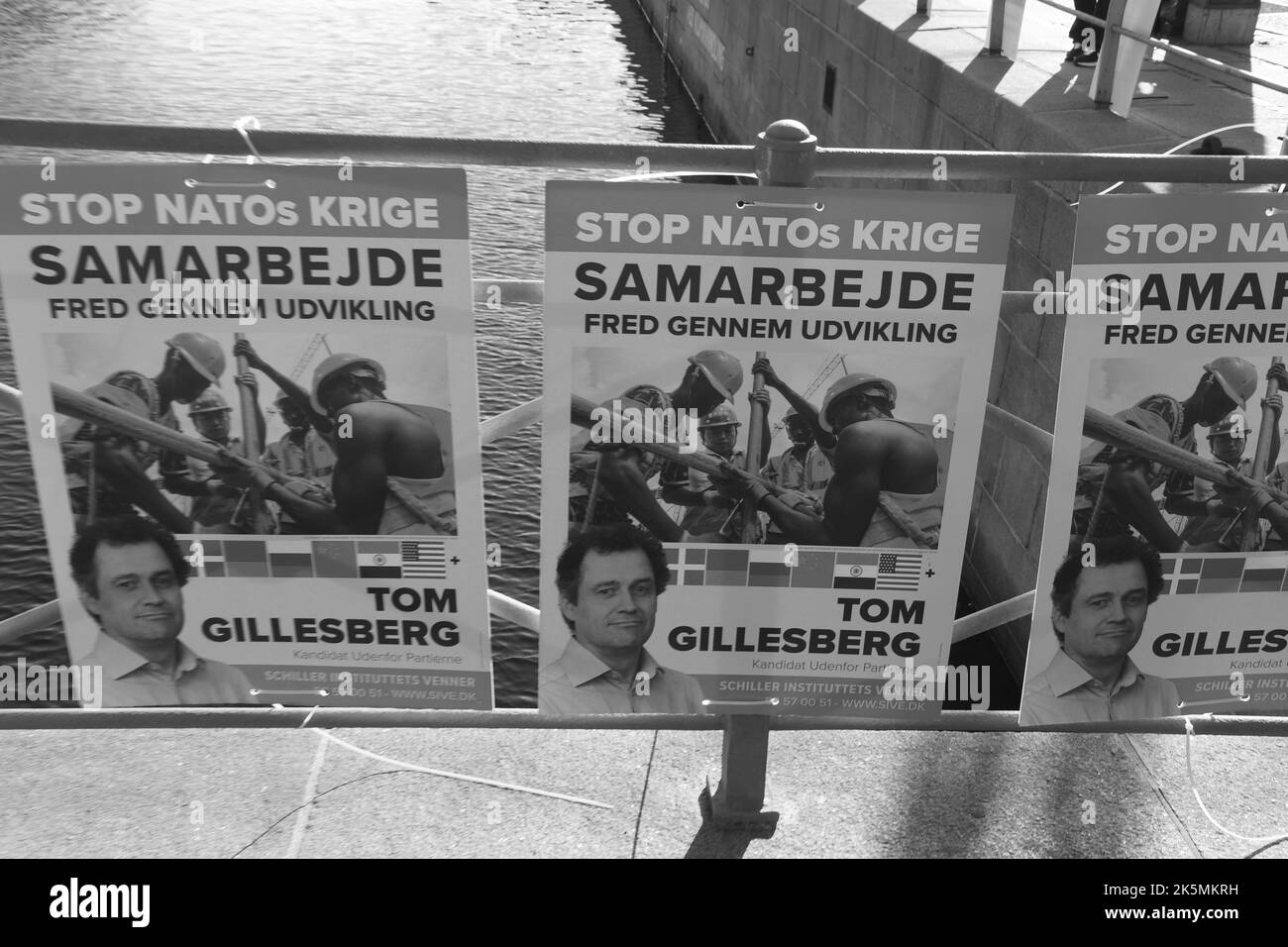 Copenahgen /Denmark/09 OIctober 2022/People afrom various politicial parties have hanged their elections messages and candidates posters and banner on street and poles in danish capital denmark will vote on 1 nove.2022 for ddanish parliamentary elections. (Photo. Francis Joseph Dean/Dean Pictures. Stock Photo