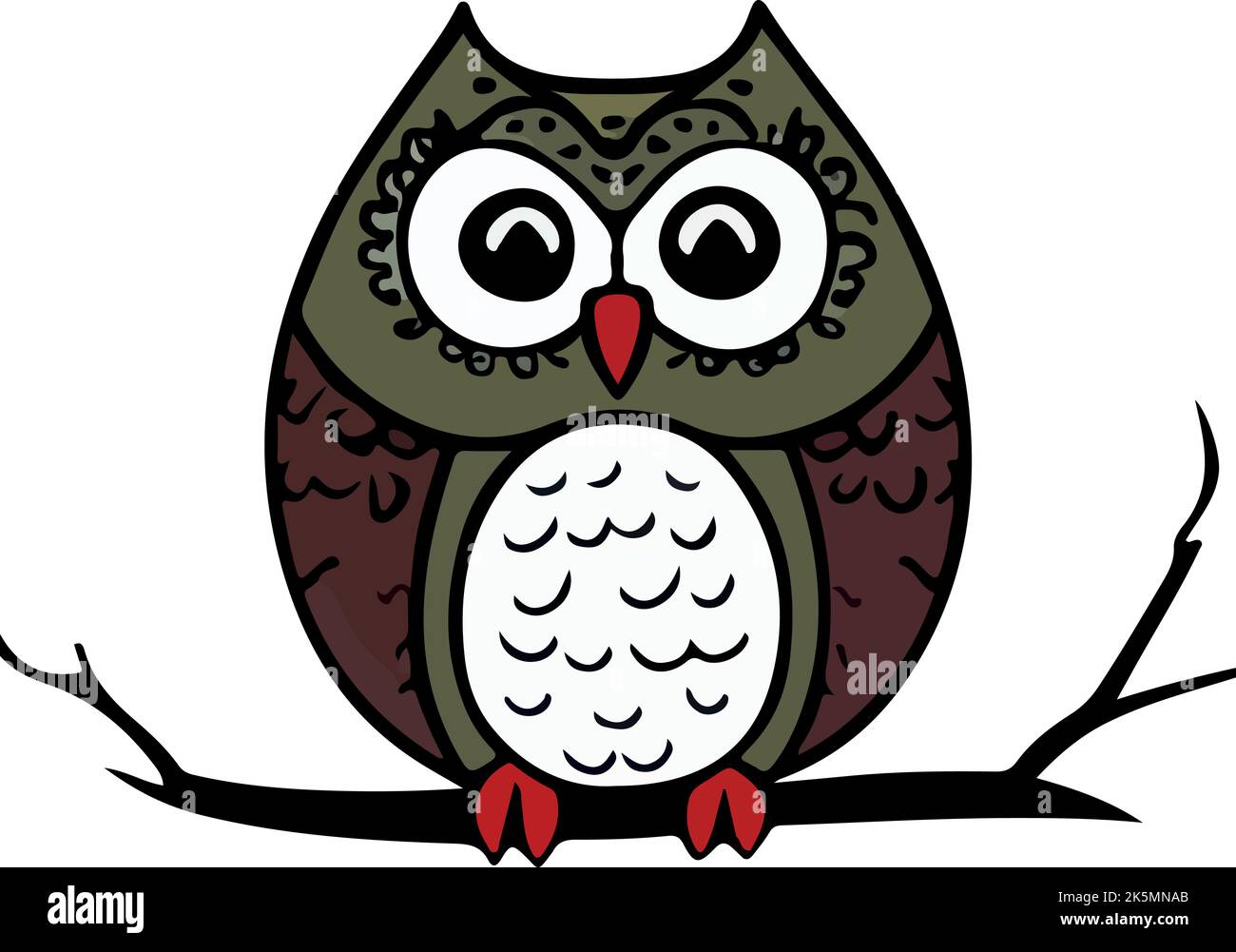 An illustration of a beautiful owl isolated on a white background Stock ...