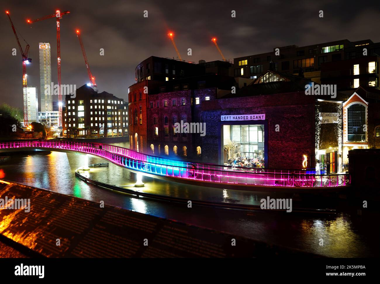 Bristol city centre during the festival of lights. Stock Photo