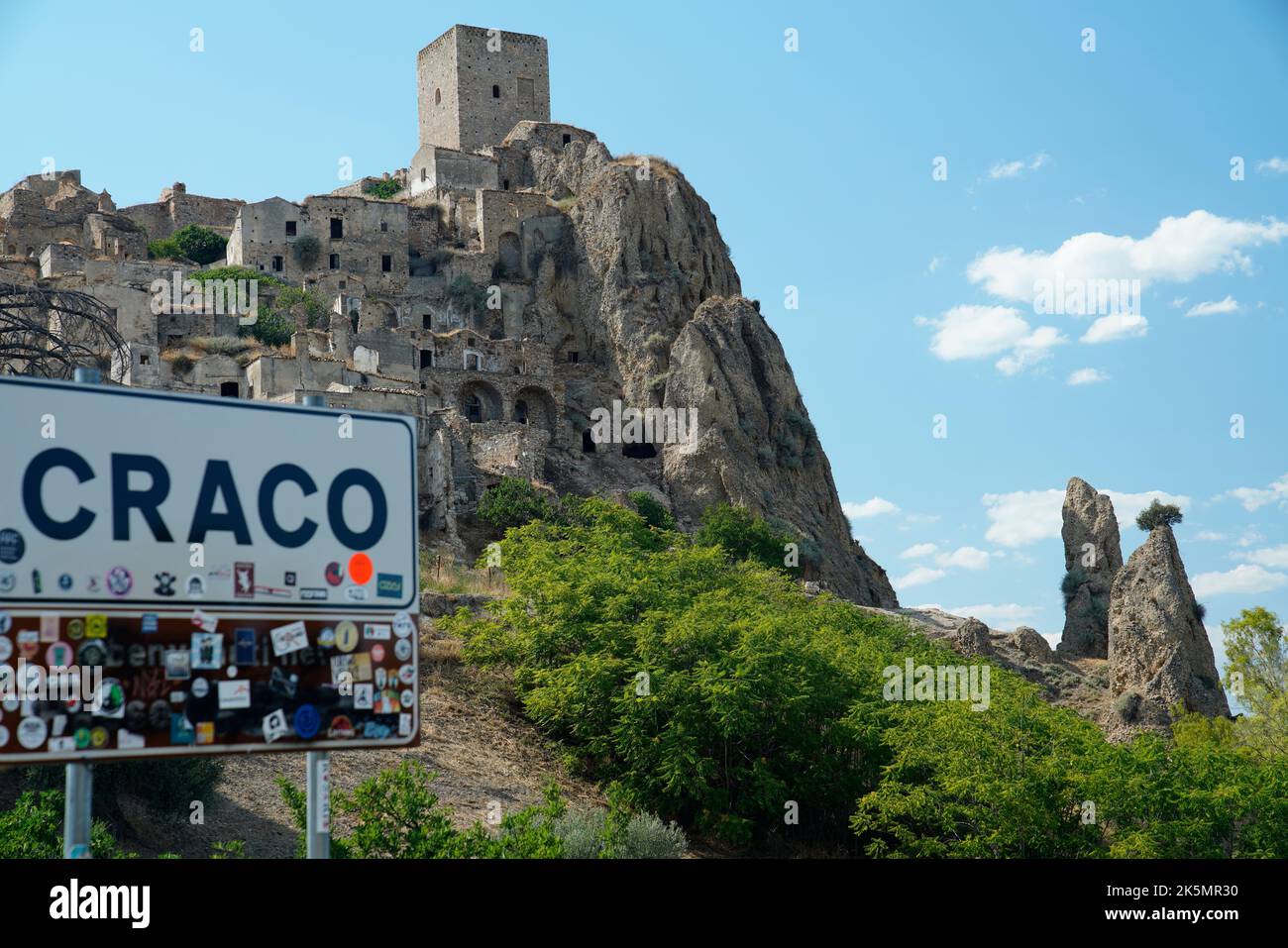 Craco,Basilicata,Province Matera,Italy,Europa Stock Photo