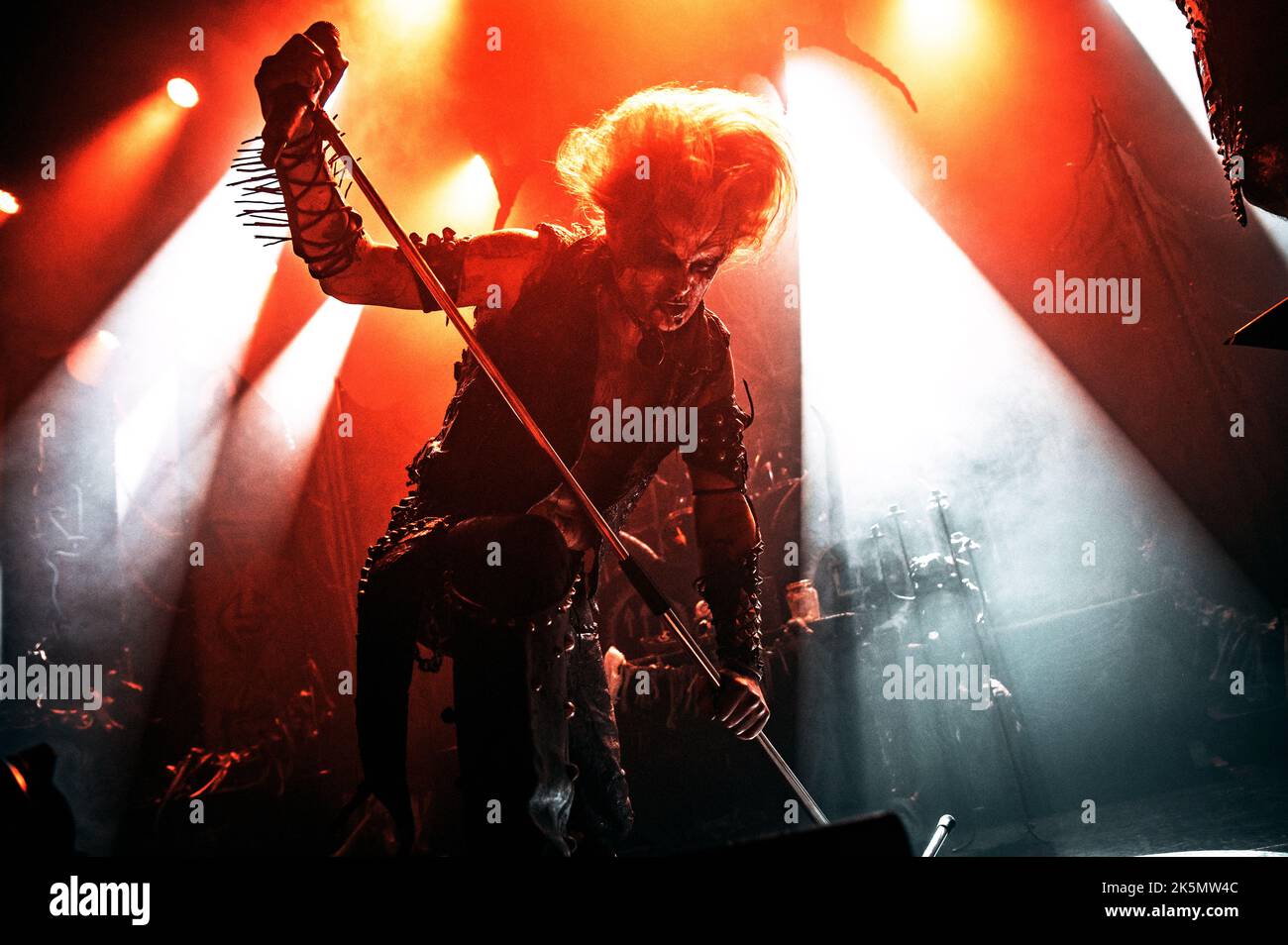 Copenhagen, Denmark. 05th, October 2022. The Swedish black metal band Watain performs a live concert at Amager Bio in Copenhagen. Here vocalist Erik Danielsson is seen live on stage. (Photo credit: Gonzales Photo - Nikolaj Bransholm). Stock Photo