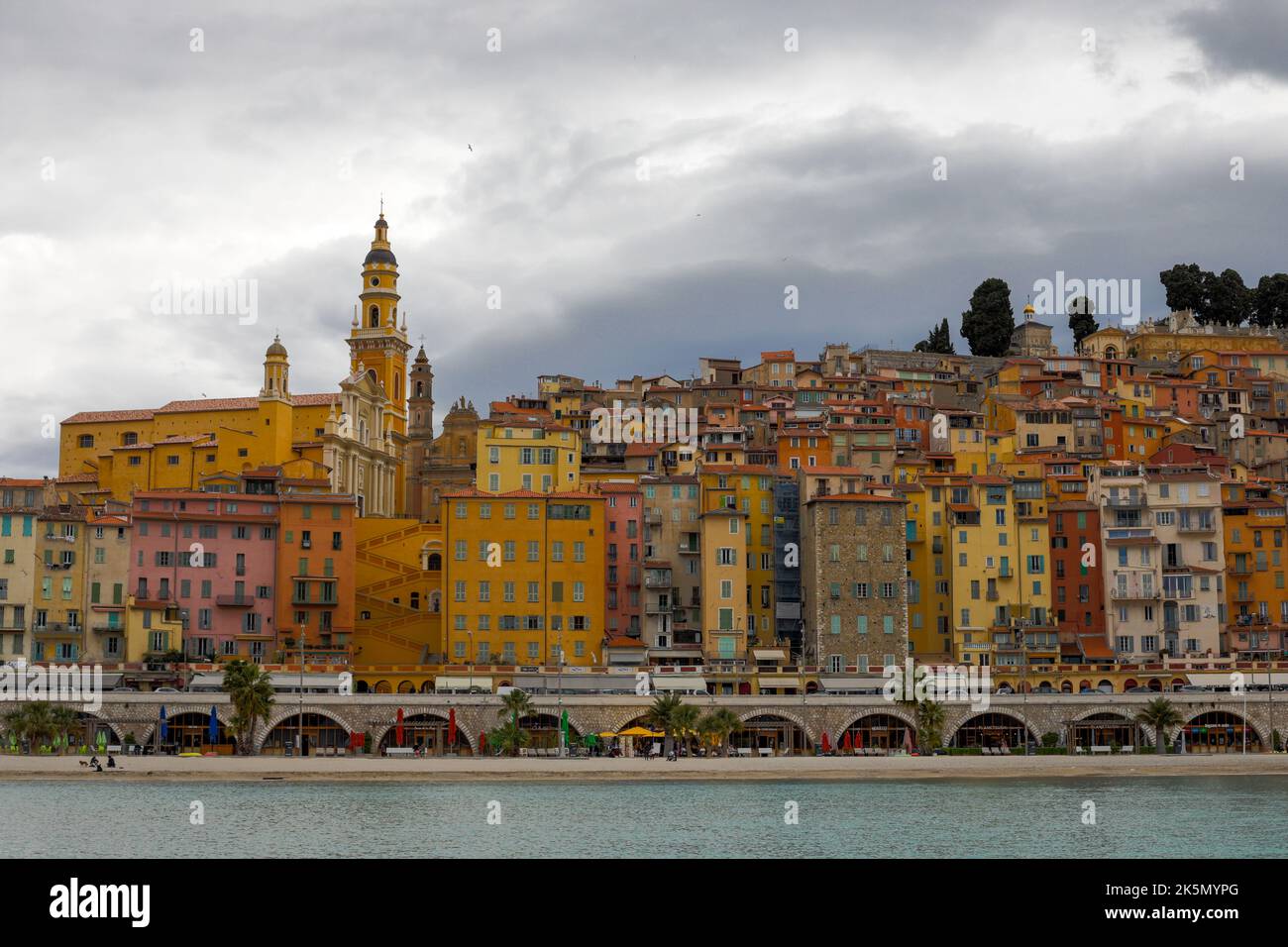Menton, France April 22, 2022 Old town and architecture of Menton on