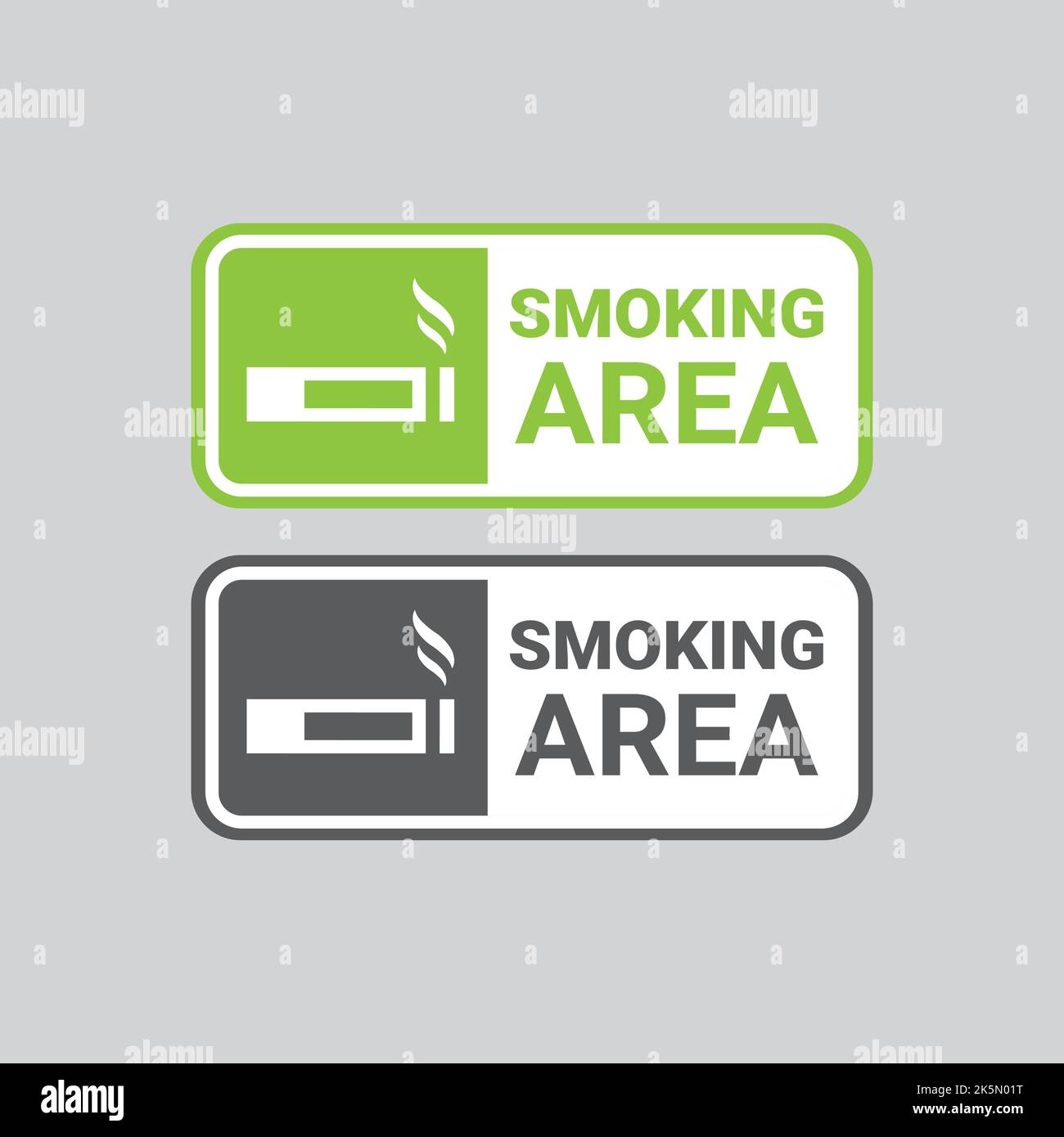 Smoking area or zone vector label. Simple colorful sticker. Stock Vector
