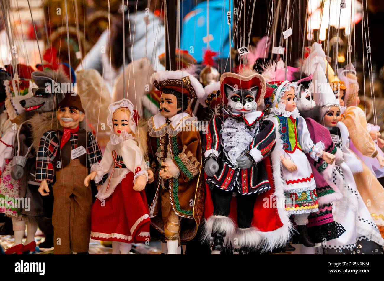 Storybook characters as puppets in Prague, Czech Republic